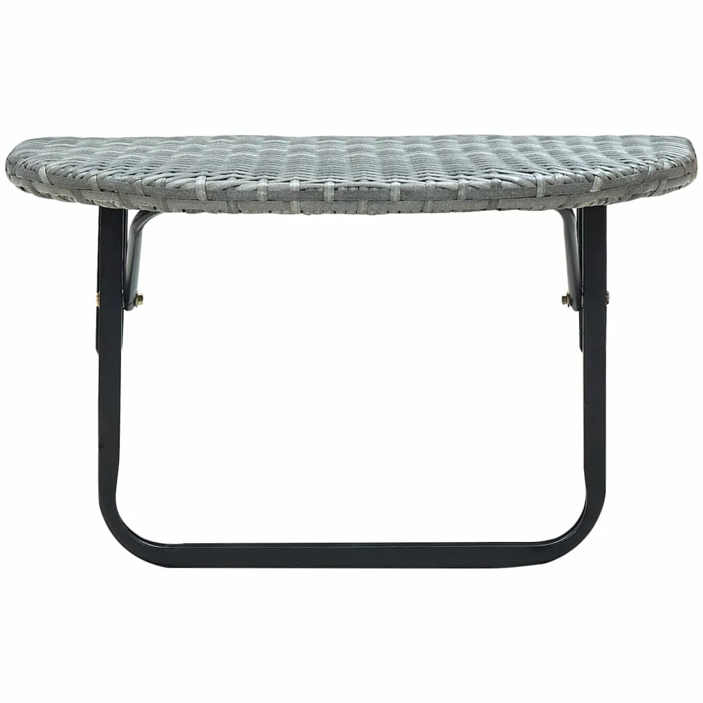 vidaXL Stolik balkonowy, szary, 60x60x40 cm, rattan PE