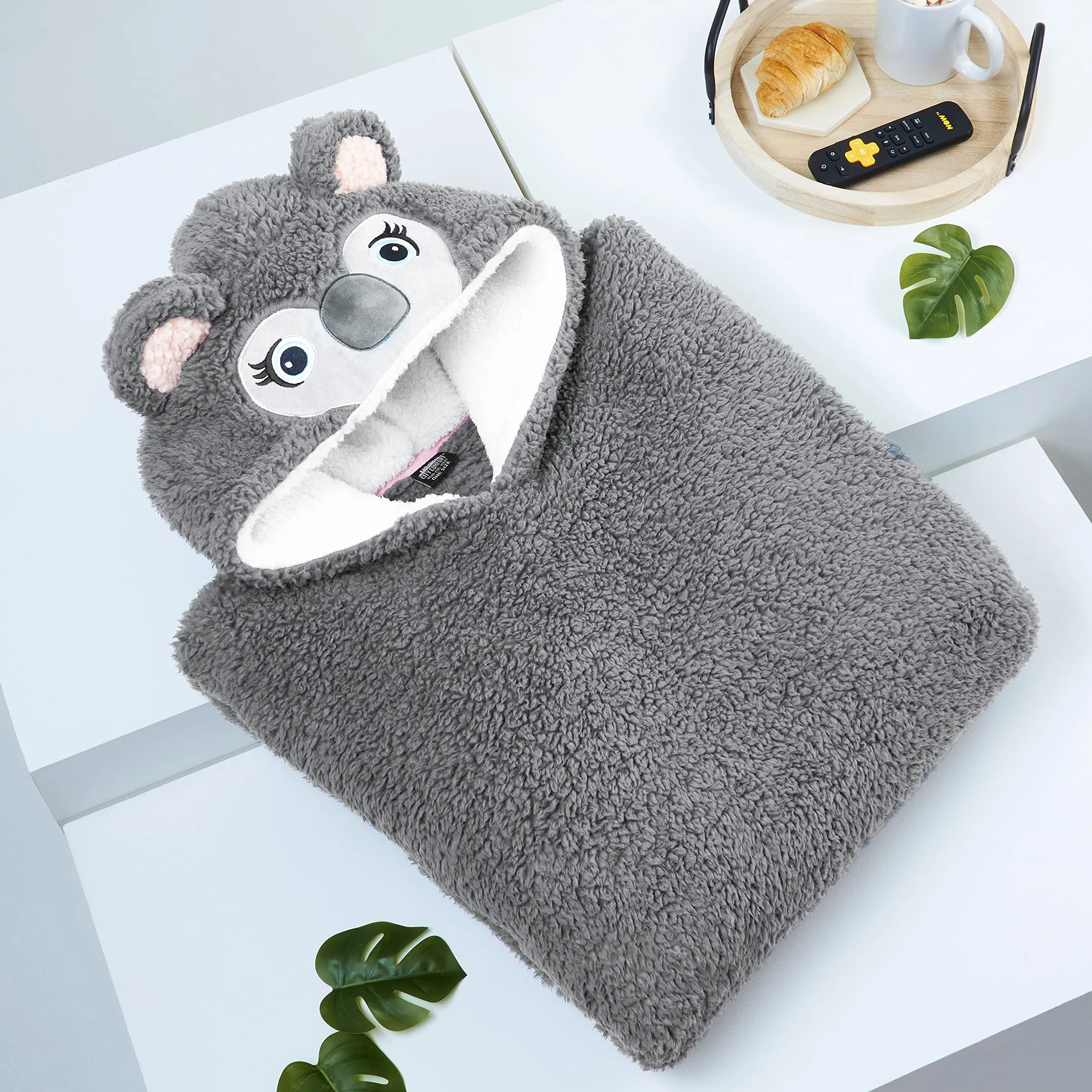 CityComfort Koc do noszenia, oversize, bluza z kapturem dla kobiet i mężczyzn, polarowy koc z kapturem z rękawami, miękki, ciepły
