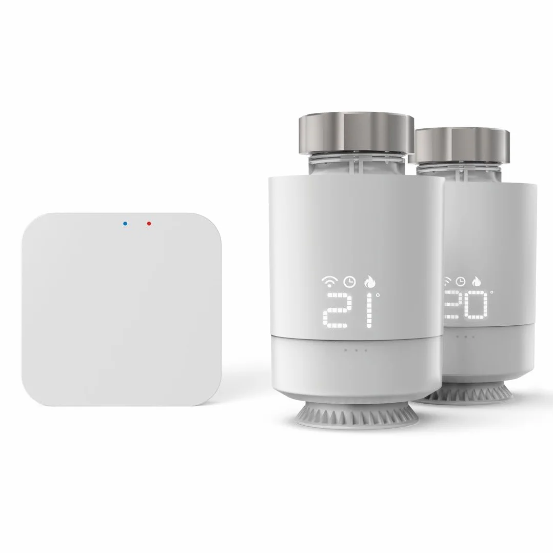 Hama Zestaw 2x Głowica Termostatyczna WIFI SMART + Przekaźnik Mostek Bramka, Sterowanie Ogrzewaniem, Zdalna Kontrola, Głosowe Sterowanie, Oszczędność Energetyczna