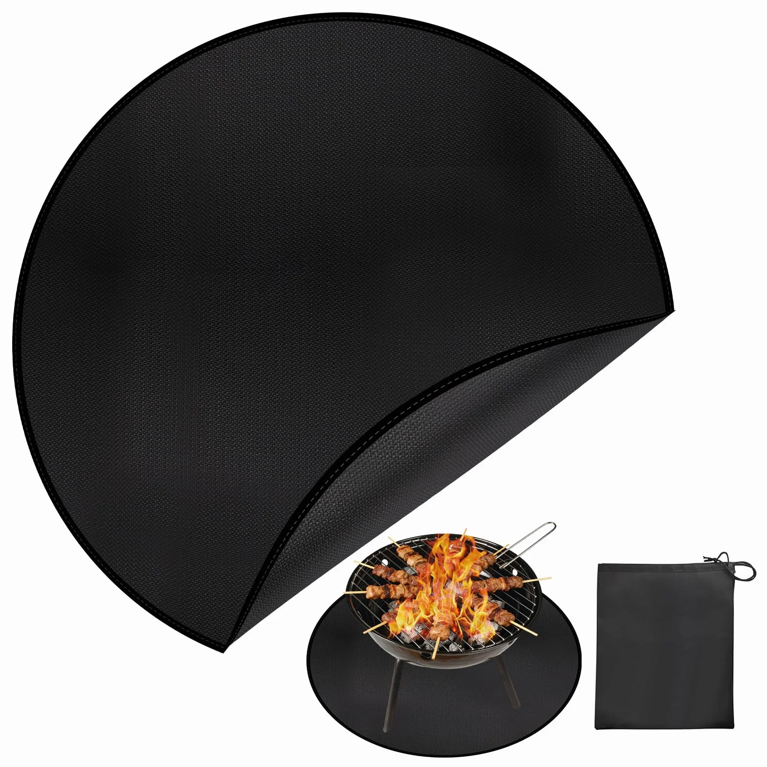 Podkładki pod paleniska, 97 cm, duża mata do grillowania, ochrona podłogi, do grilla na świeżym powietrzu, odporna na olej, wodoszczelna pod podłożem, akcesoria do grilla, ochrona kuchenek