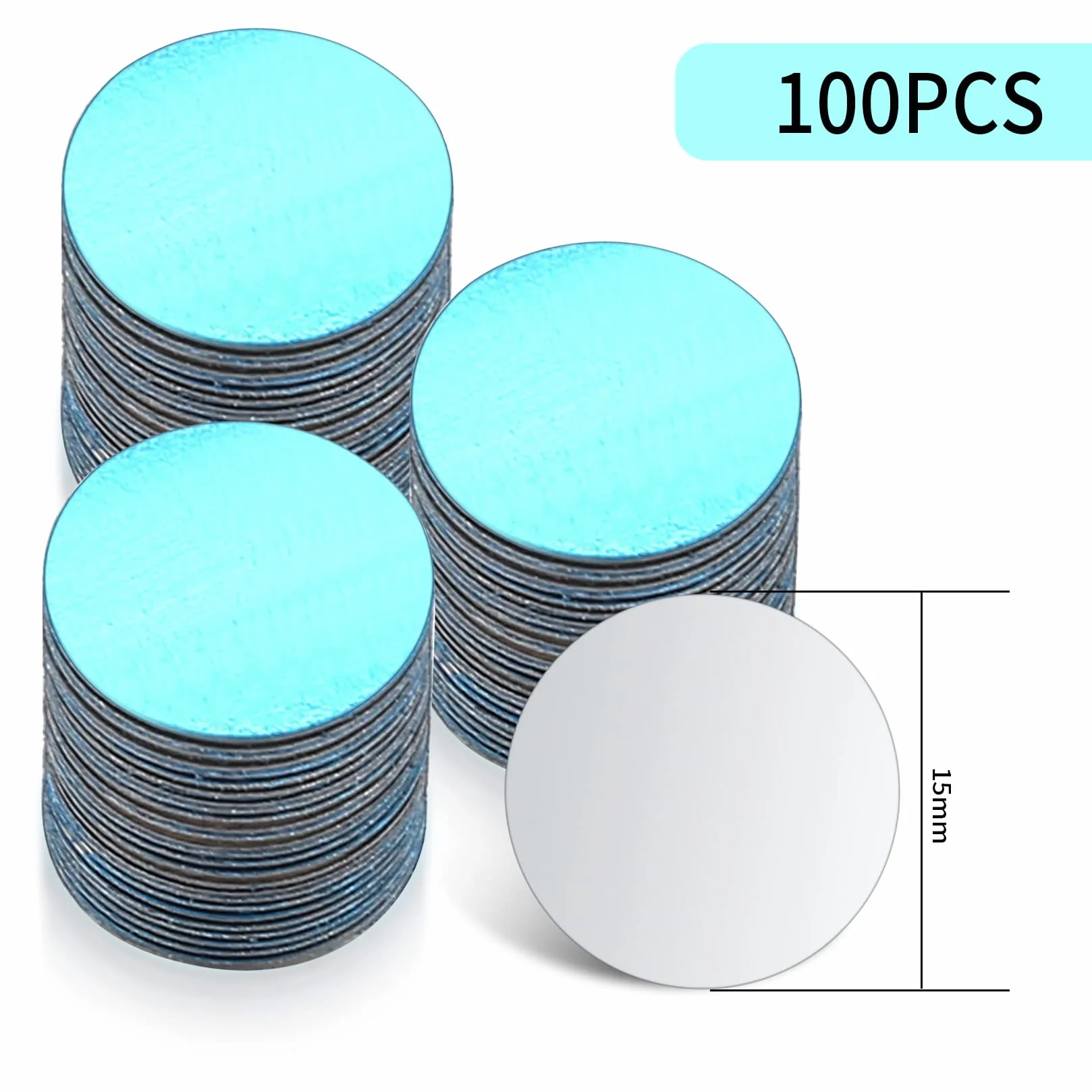 100 sztuk metalowych tabliczek z klejem do uchwytu telefonu, Ø 15 x 0,3 mm, stalowe płyty ze stali nierdzewnej do magnesu samochodowego, kompatybilne z figurkami Tonies
