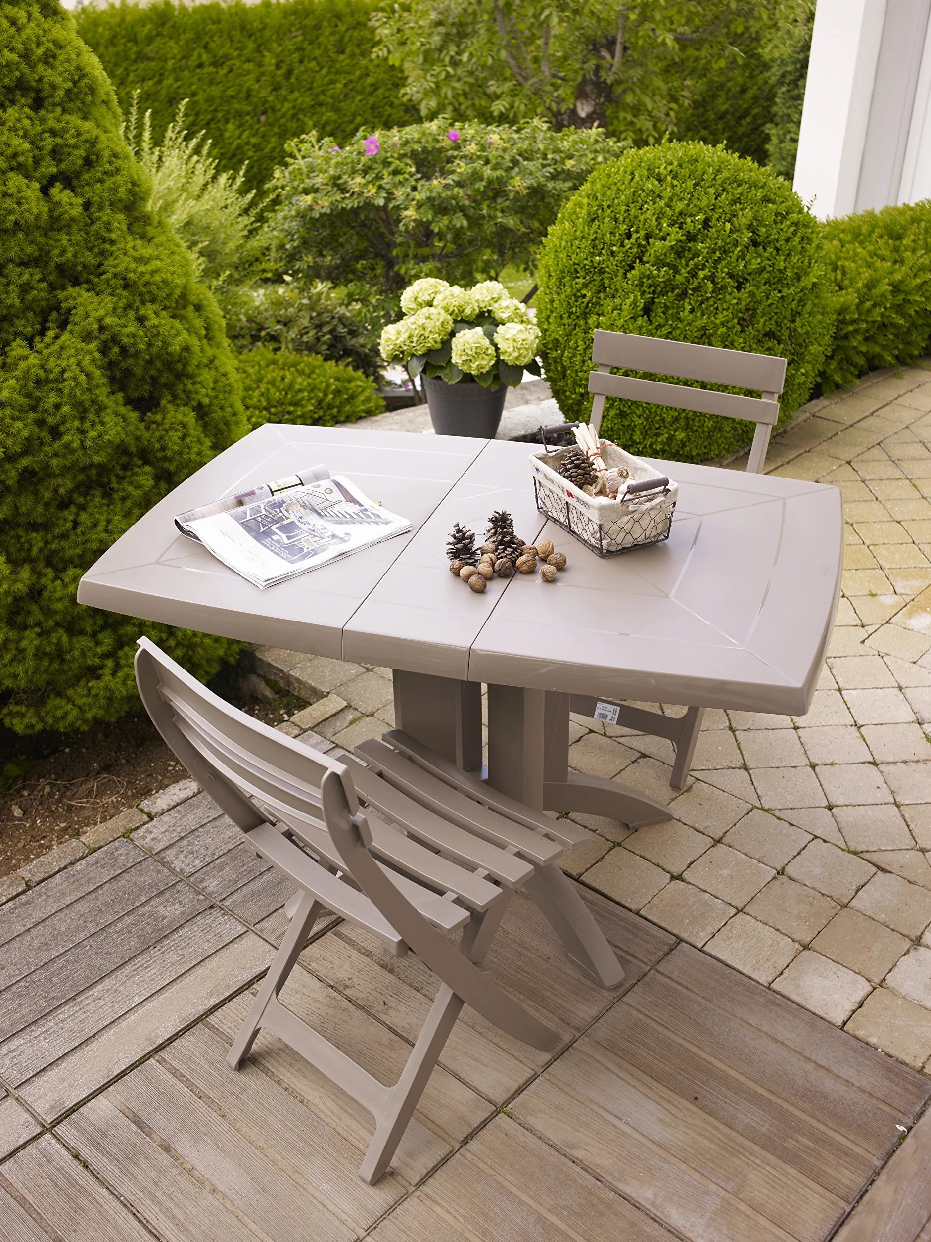 Grosfillex Vega 118 stół, kolor taupe, 80 x 77 x 72 cm