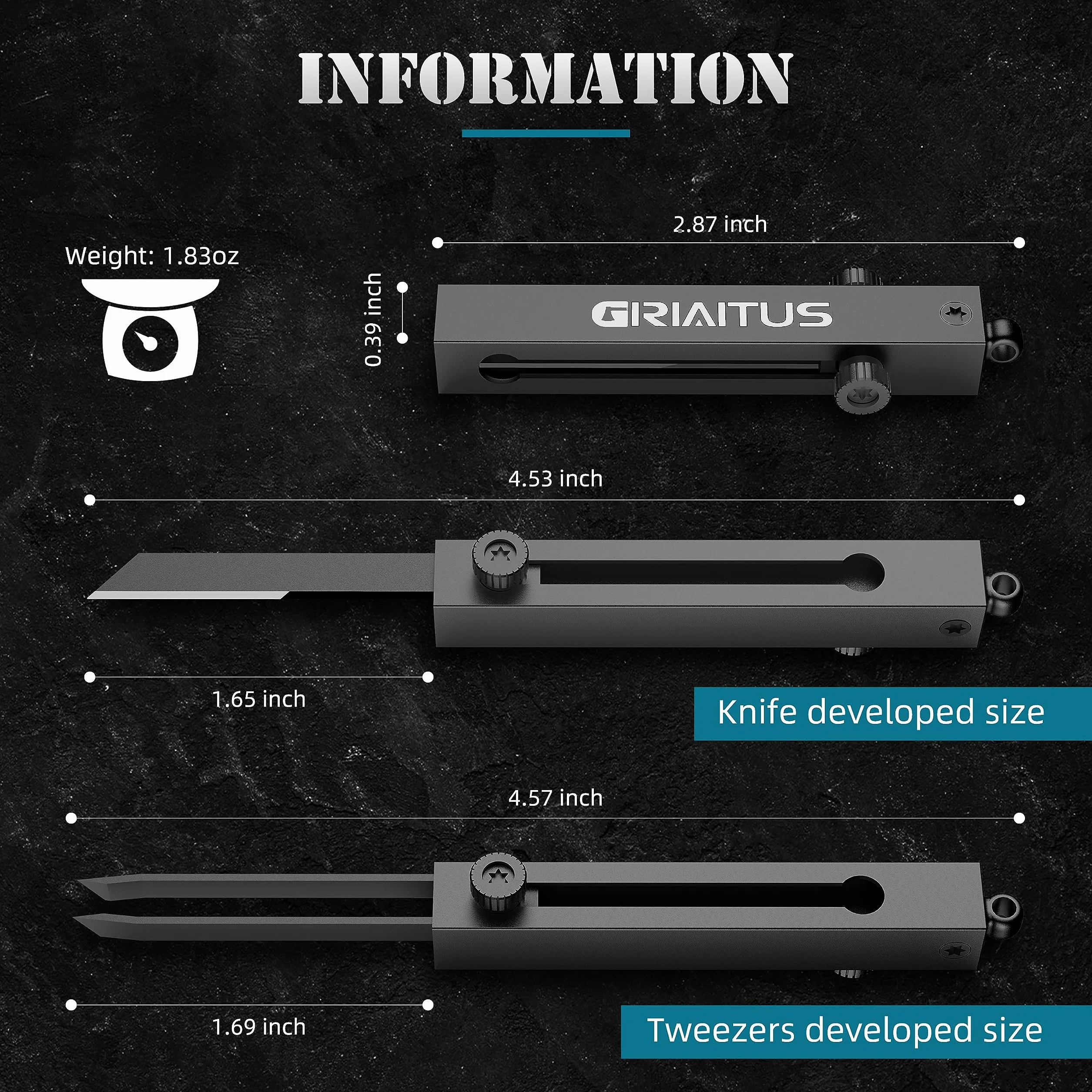 Pęseta EDC Precyzyjny scyzoryk 2 w 1 Multitool Premium antystatyczny do rzemiosła, biżuterii, lutowania i sportów na świeżym powietrzu Prace laboratoryjne (srebro)