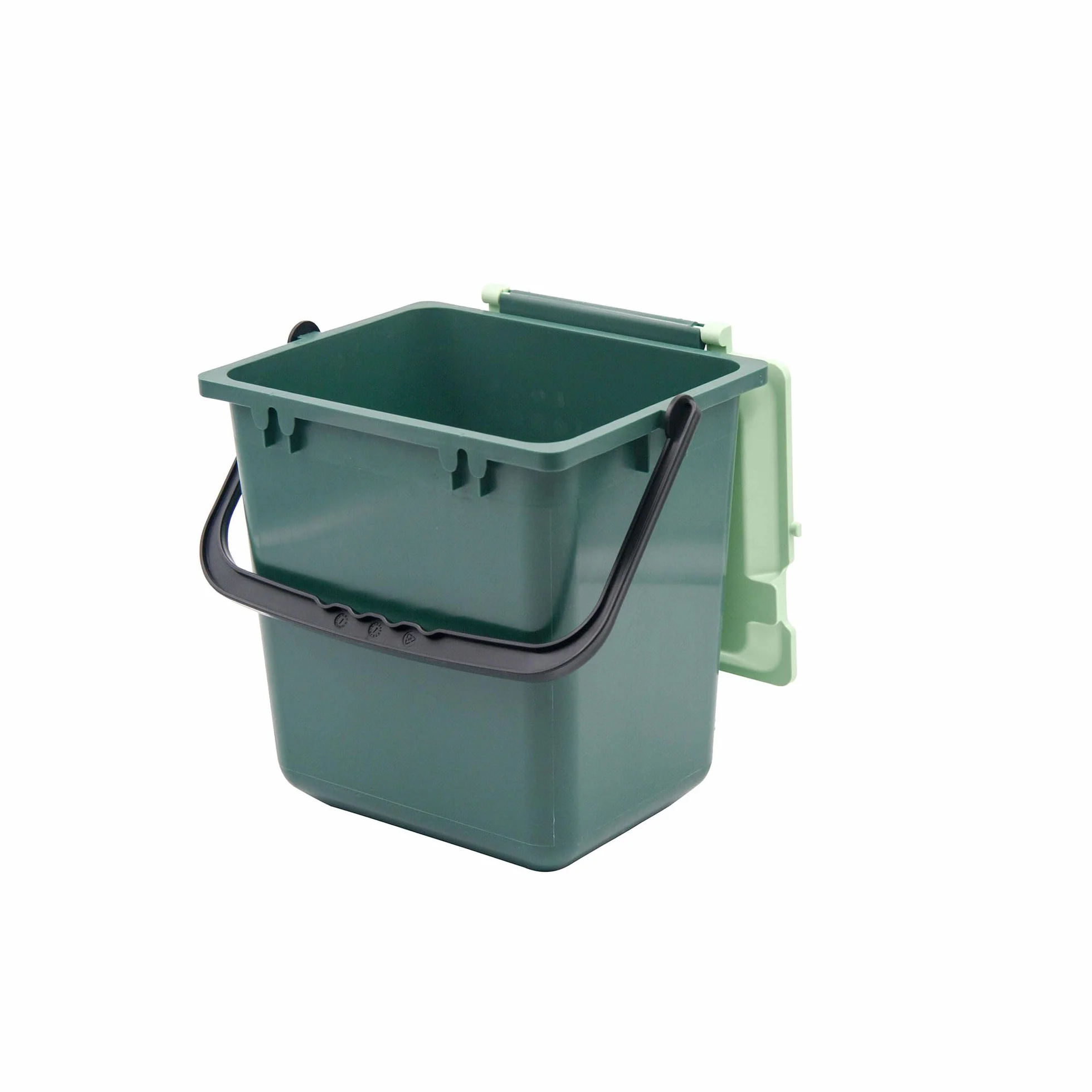 bioMat AirBox® Kosz na Odpady Organiczne do Kuchni, Worki do 10 L, Zamknięty Kompostownik z Perforowaną Pokrywą, Wolnostojący lub Montowalny, Zielony