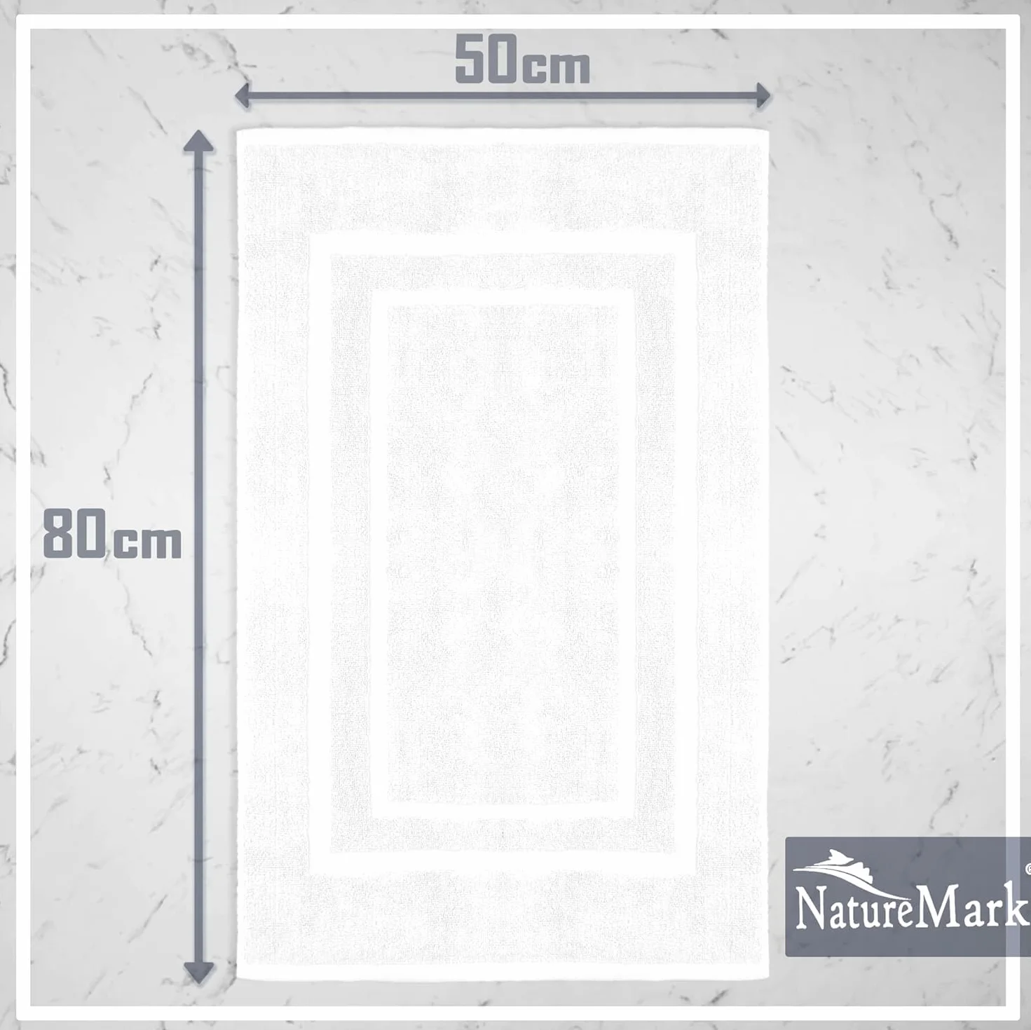 NatureMark Dywanik łazienkowy 100% bawełna 50 x 80 cm dwupak biały