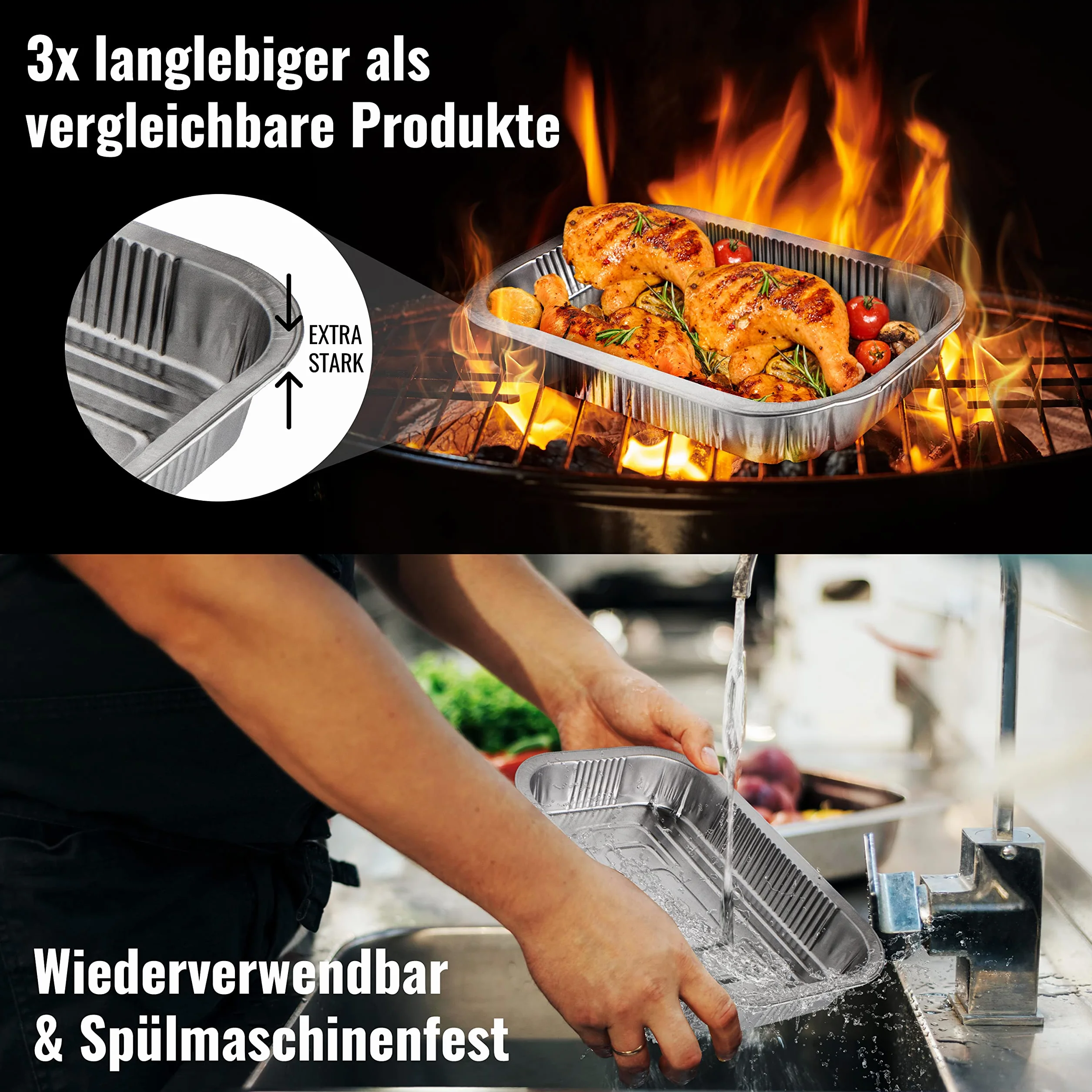 25 tacek aluminiowych | pasuje do tackek aluminiowych, tacek do grilla, 25 sztuk
