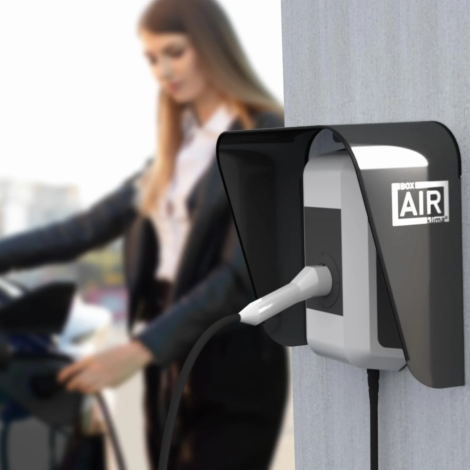 Box Air Klima Pokrowiec na Wallbox | Aluminiowa stacja ładująca do stacji ładującej samochód elektryczny | dach przeciwdeszczowy, ochrona przed słońcem i promieniowaniem UV