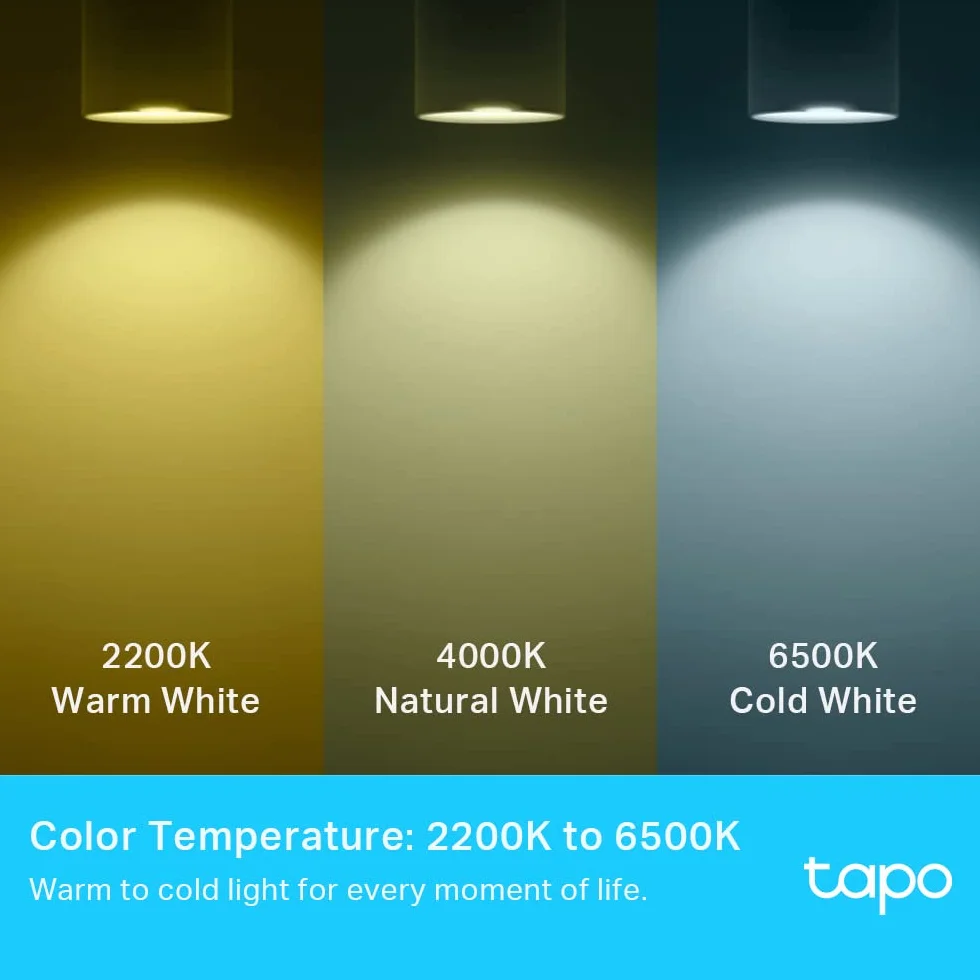 TP-Link Tapo L630 (4-pack) | Zestaw 4 inteligentnych żarówek Wi-Fi GU10 RGB | Ściemnialne | Sterowanie przez aplikację Tapo | Kompatybilne z Alexa i Google Home