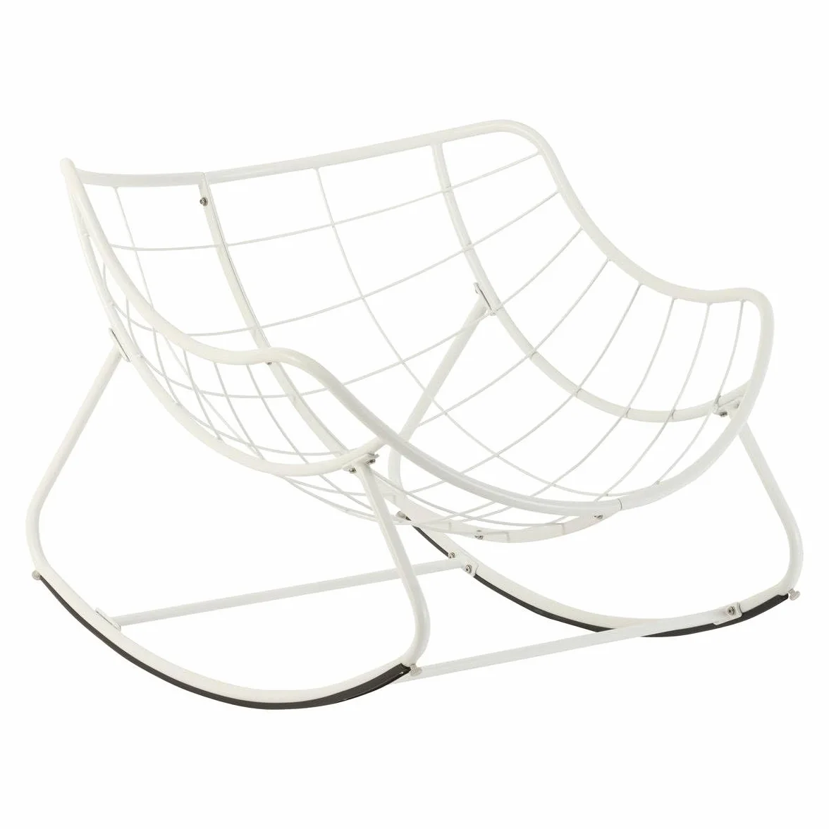 Hespéride - Fotel Paopao Bujany Beżowy i Biały - 96 x 84 X 109 cm - Stal antykorozyjna - Meble ogrodowe do tarasu, balkonu, patio