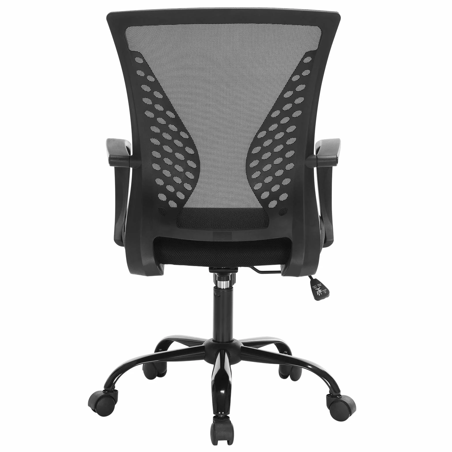 SONGMICS Obn22Bk Krzesło Biurowe, Wychylane, Oddychające, Obciążenie do 12 Kg, 64 x 64 x 96 cm, Czarne