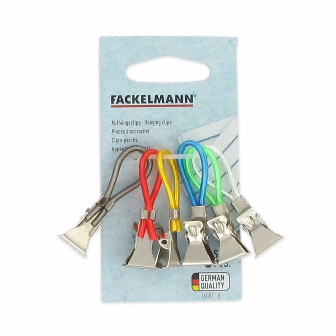 Fackelmann 16091 klamerki do ścierek do naczyń, żółty, czerwony, niebieski, zielony, szary, biały, 2,5 cm