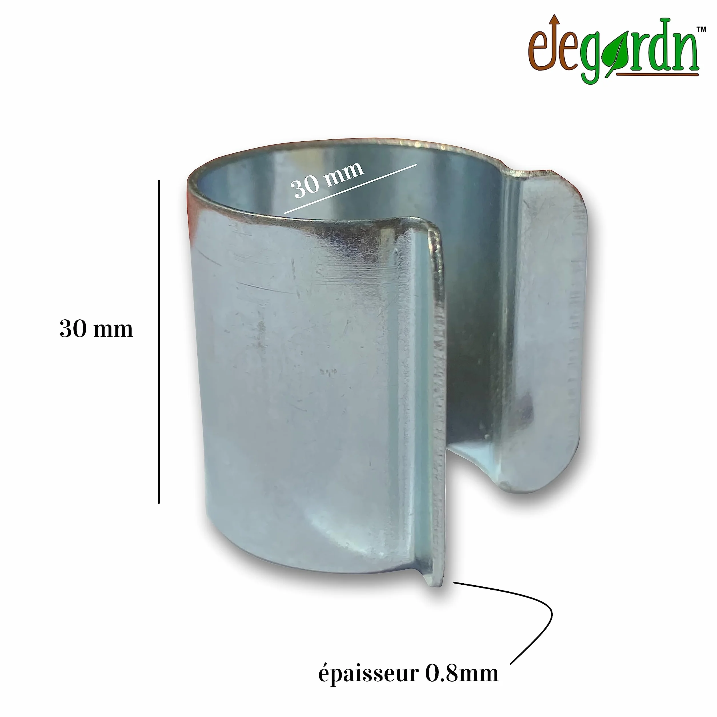 Elegardn Zestaw 20 klipsów szklarniowych 30 mm x 30 mm tunelowe klipsy do szklarni plandeka ogrodowa metalowe powlekane cynkiem