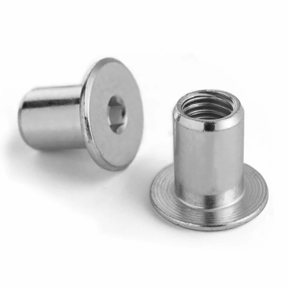 Nakrętka tulejowa z płaskim łbem M5 x 11 Stal ocynkowana 10 sztuk, Tulejka meblowa na imbus s=5mm