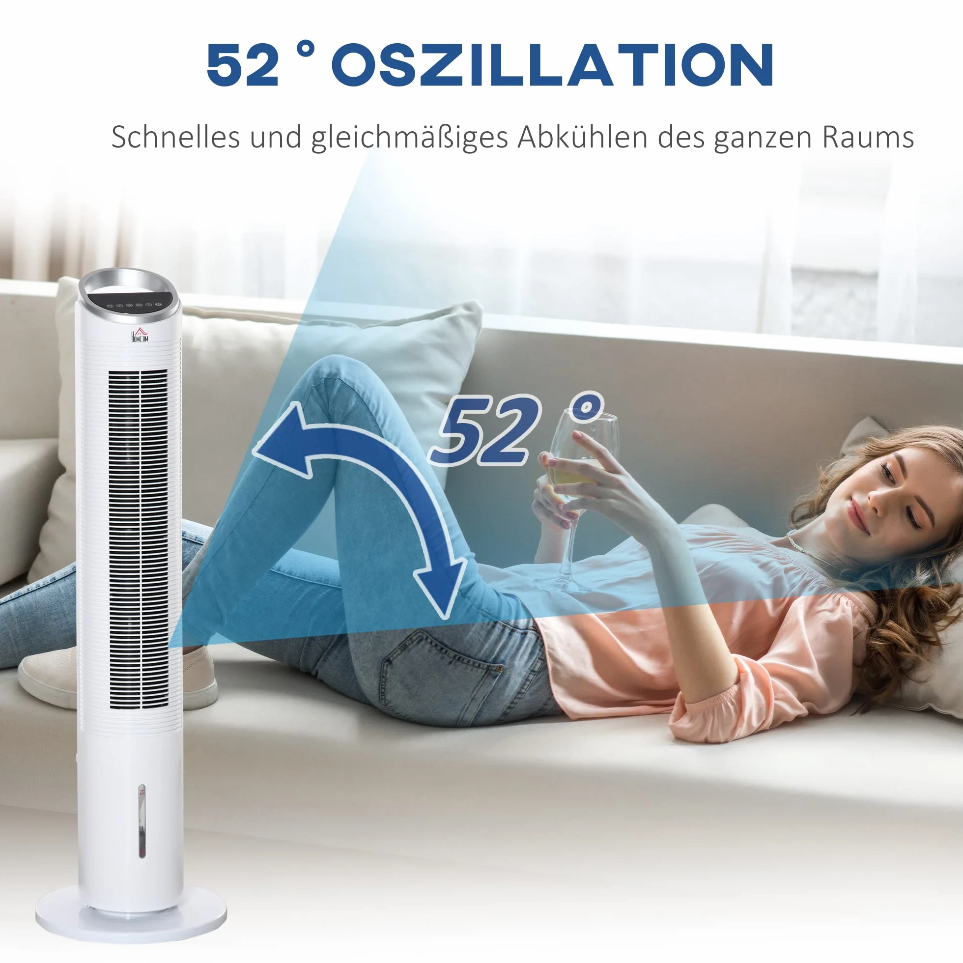 HOMCOM klimatyzator z chłodzeniem wodą, biały, szer. 60 Ø 30 x wys. 100,8 cm
