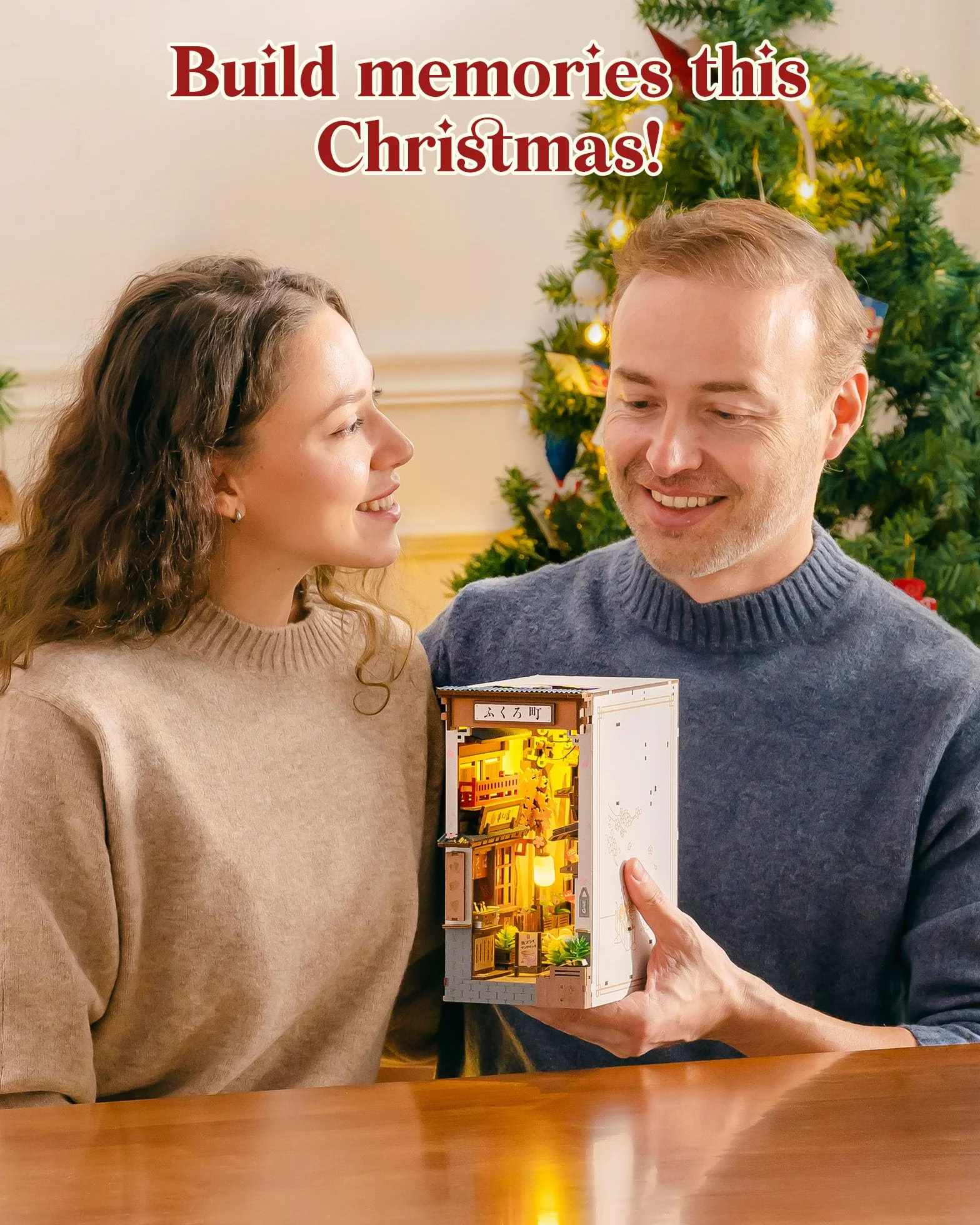Rolife Book Nook Kit Sakura Wine Alley Booknook Japoński Styl Izakaya DIY Miniaturowy Zestaw Domku dla Dorosłych do Budowania Prezent na Boże Narodzenie i Urodziny Dekoracja Półki na Książki Zestaw