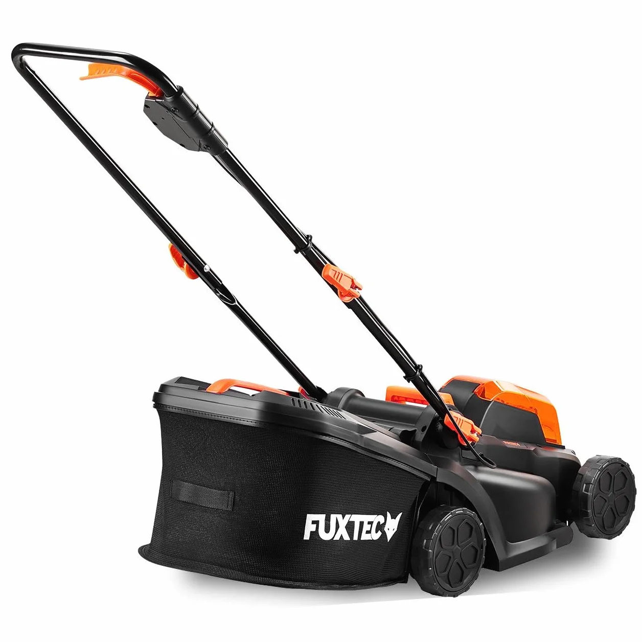 Kosiarka akumulatorowa FUXTEC 40V (2x20V) E1RM20 z akumulatorem litowo-jonowym 2x20V 2Ah i podwójna ladowarka - szerokosc koszenia 33 cm, zmienna wysokosc koszenia