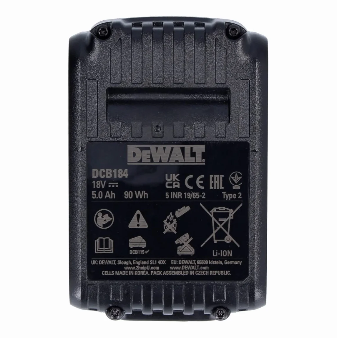 Akumulator do narzędzi bezprzewodowych DeWalt DCB184 18 V 5Ah
