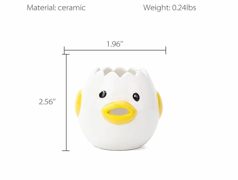 Ceramiczny uroczy separator jajek, wymioty kurczak jajko żółtko biały separator, domowy mały rozdzielacz filtra jajek.
