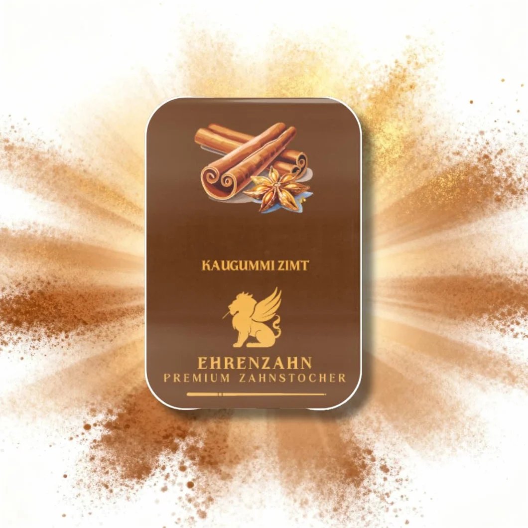 Ehrenzahn Premium wykałaczki do zębów o intensywnym smaku 100 sztuk aromatyczne żuwka cynamonowa