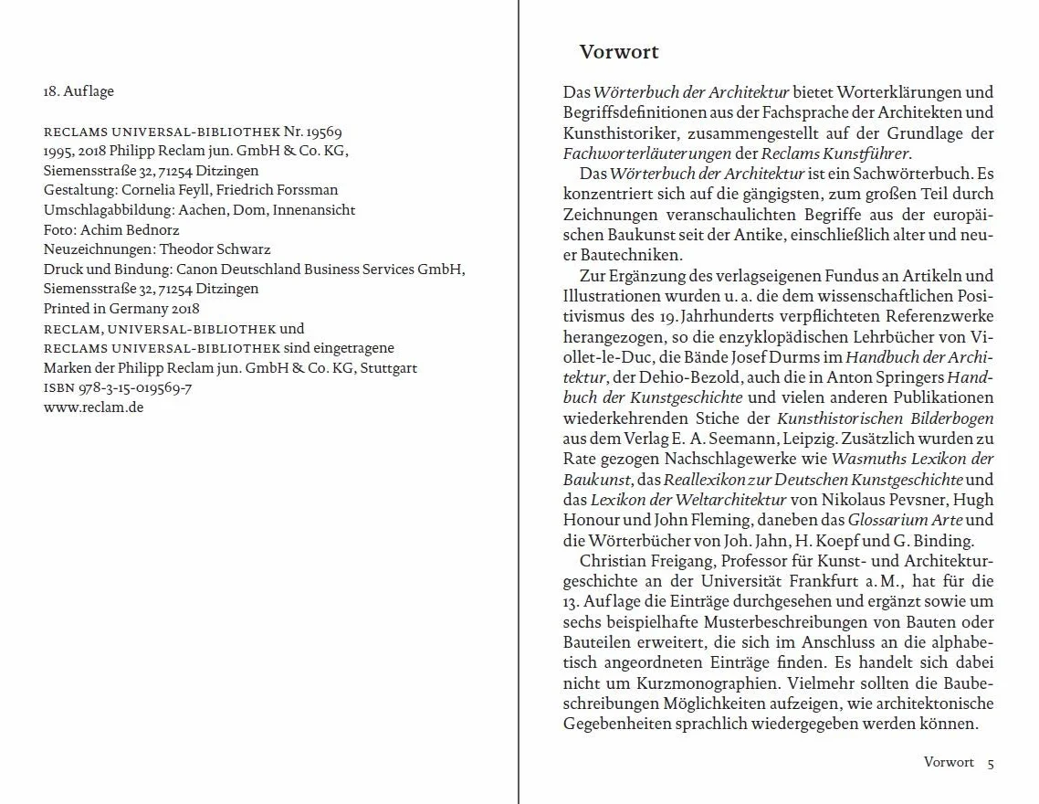Wörterbuch der Architektur: Gebäudetypen; Erläuterungen; Stilvarianten – 19569