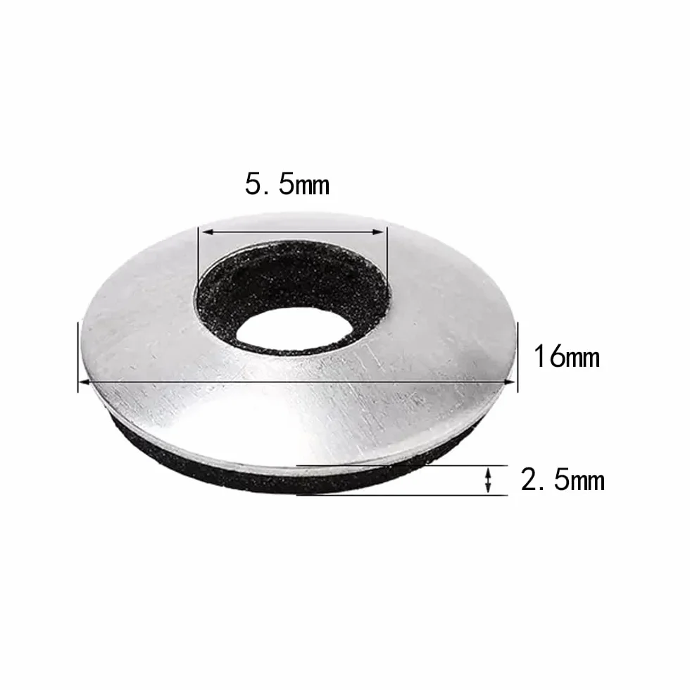20 szt Podkładki uszczelniające 304 Stal nierdzewna Neopren EPDM Uszczelka zespolona Wodoodporne podkładki, 5,5 mm ID, 16 mm OD, 2,5 mm grubości