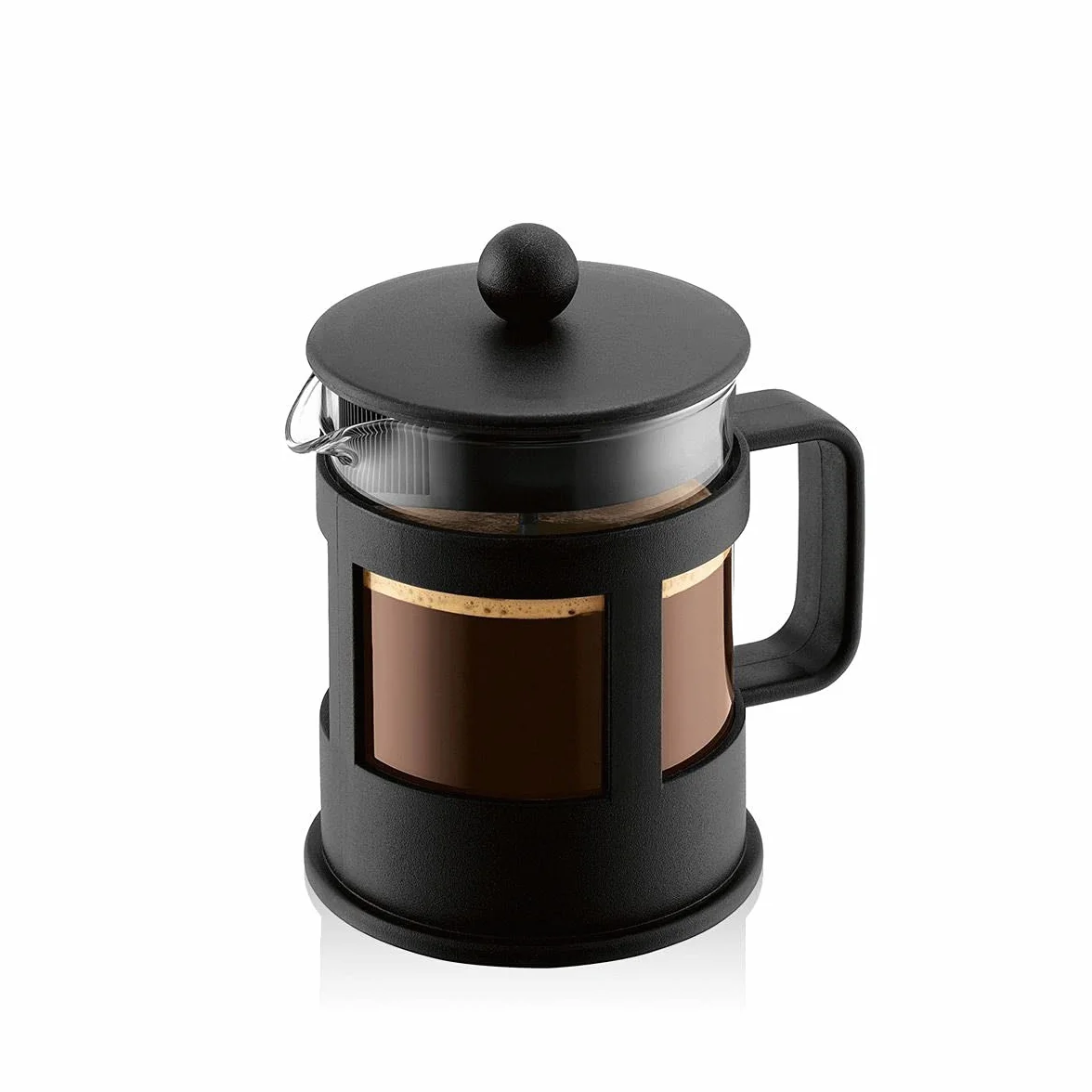 Bodum 1784-01 KENYA zaparzacz do kawy (system prasy Franch, nadaje się do mycia w zmywarce), czarny, 0,5 l, 4 filiżanki