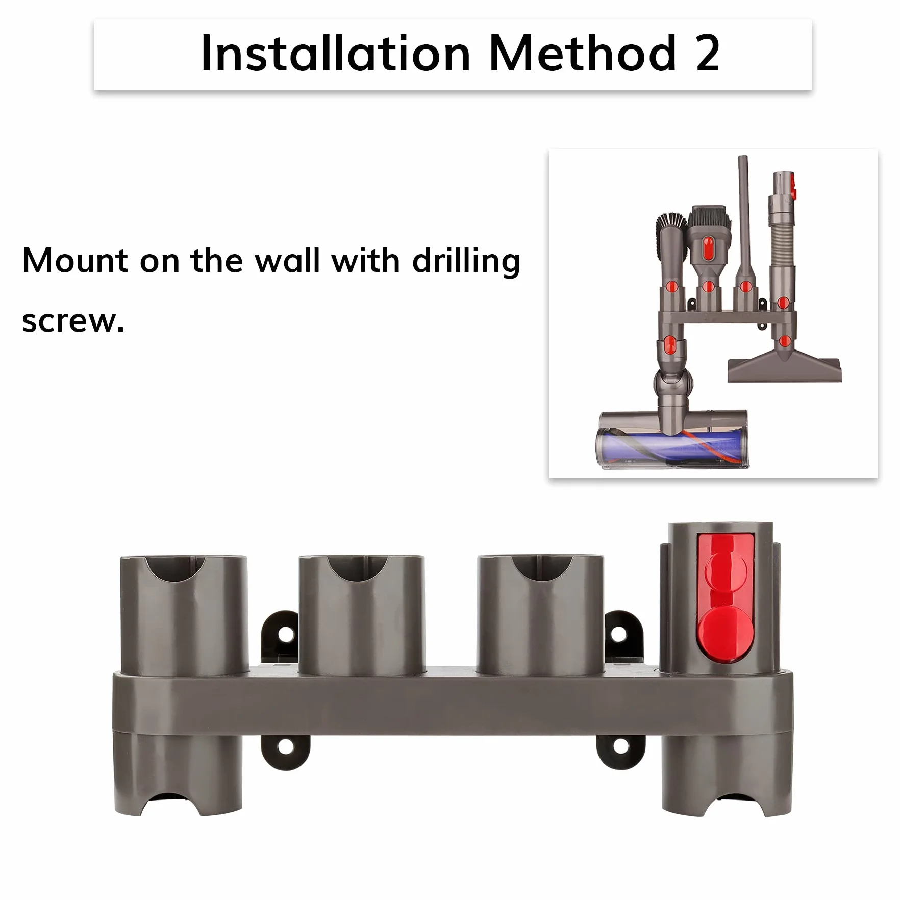 RTop Uchwyt akcesoriów do odkurzacza Dyson V7 V8 V10 V11 SV10 SV11, uchwyt akcesoriów Dyson (10 gniazd do przechowywania, opakowanie 2 szt.)