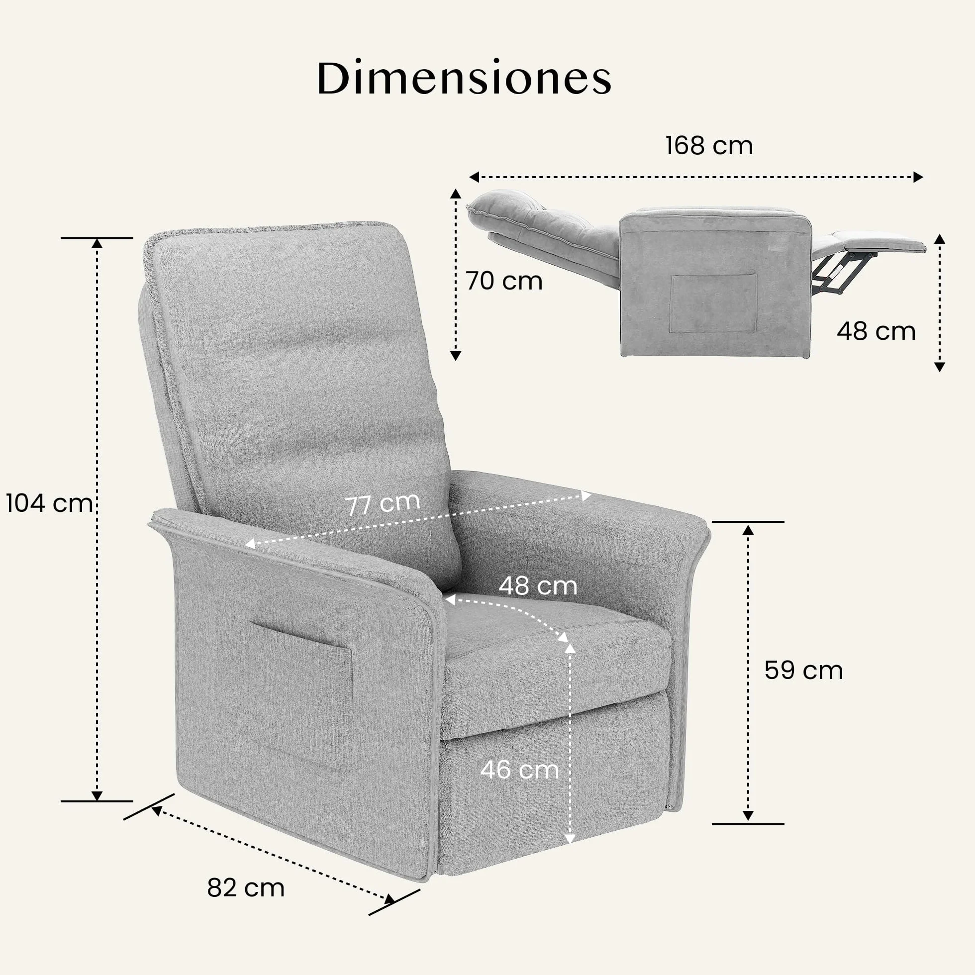 FLEXISPOT X1 Elektryczny fotel relaksacyjny (82 x 77 x 104 cm), regulowane oparcie 105°-155°, fotel do leżenia, ergonomiczny do sypialni i salonu