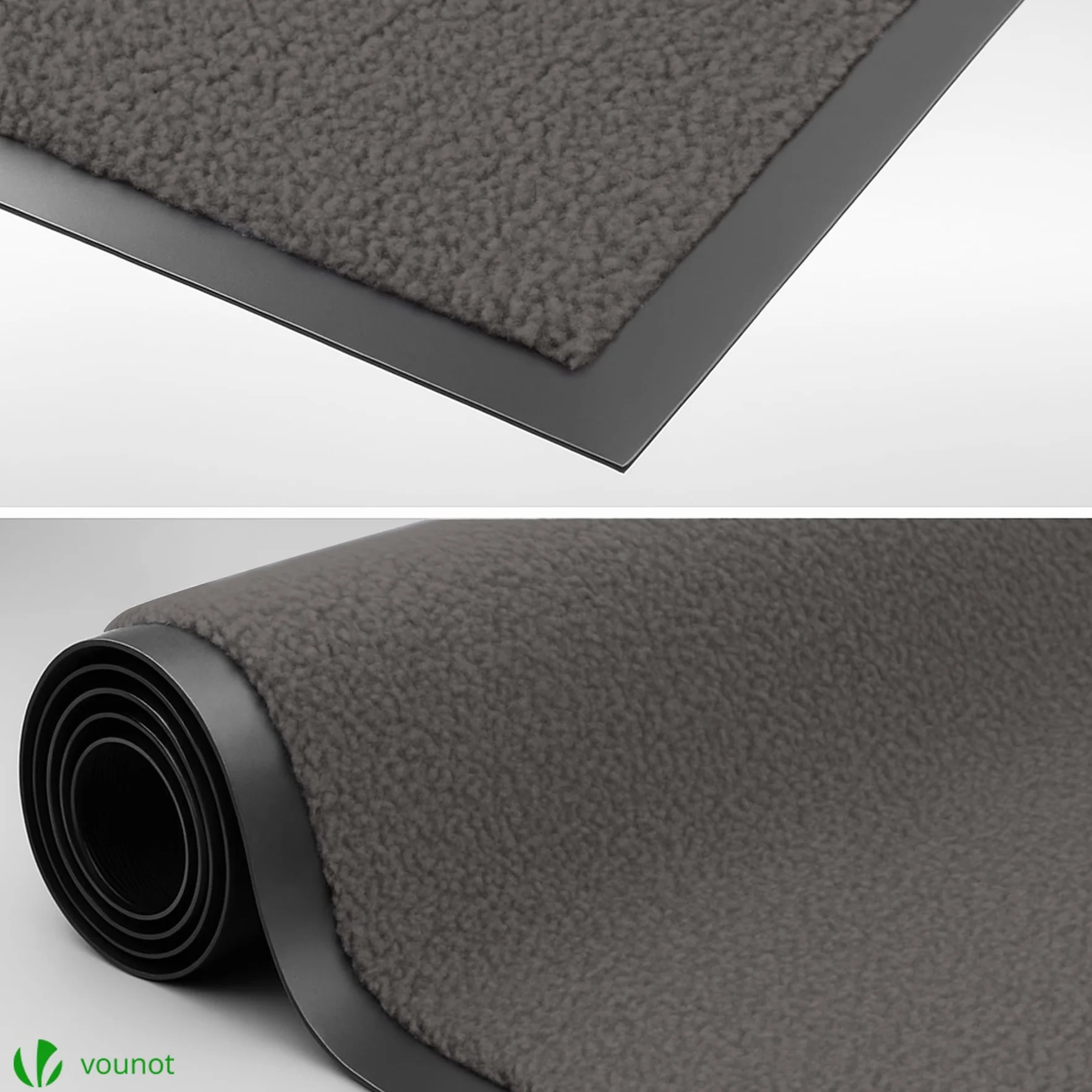 VOUNOT® Wysokiej jakości wycieraczka do wnętrz i na zewnątrz, mata na brud antypoślizgowa, cienki chodnik do przedpokoju i na zewnątrz 40x60 cm, antracytowa