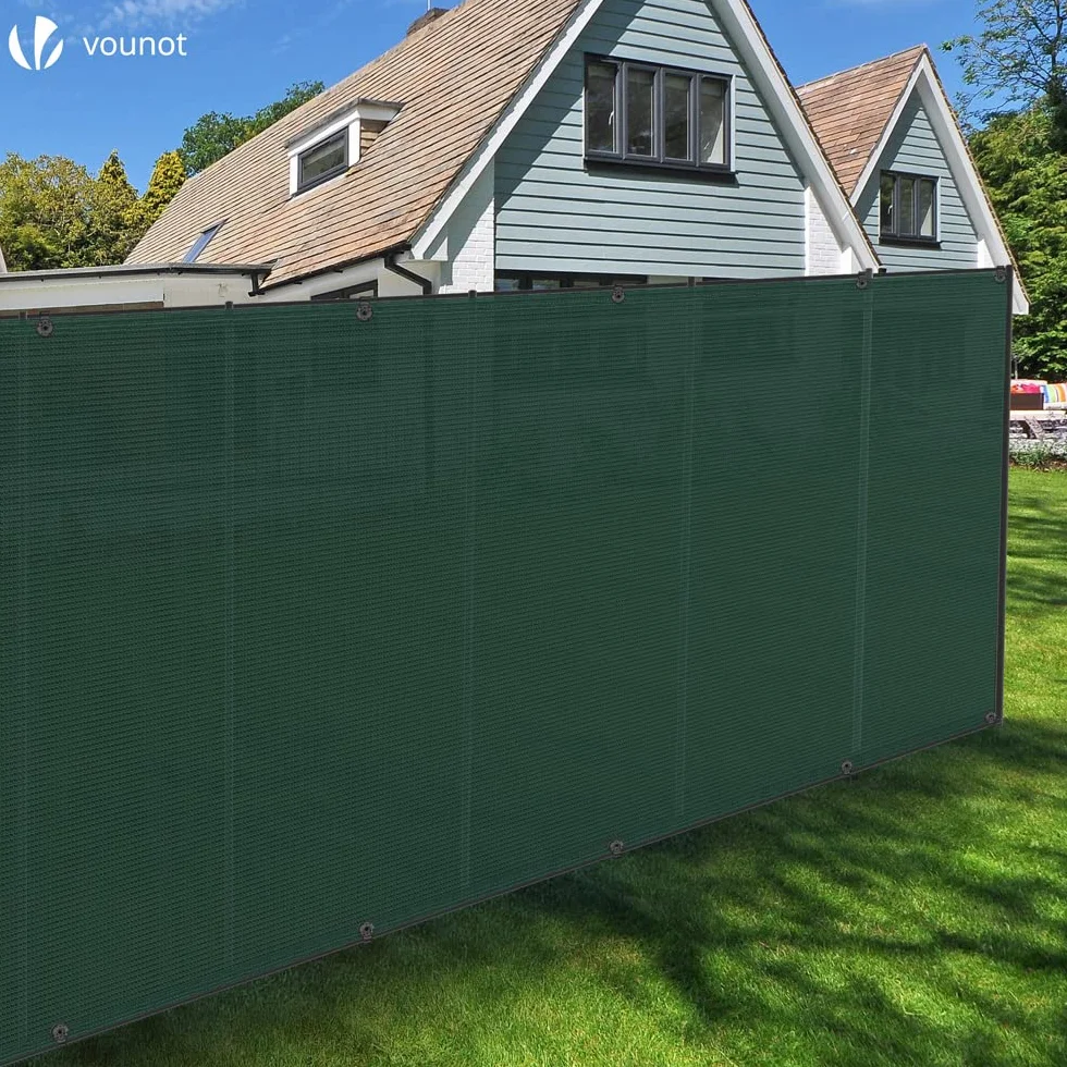 VOUNOT Siatka maskująca 1,8 × 10 m, siatka zacieniająca HDPE, 150 g/m², 85% zacienienia, odporna na działanie promieni UV, odporna na rozdarcie ogrodzenie z otworami i opaskami kablowymi, zielona