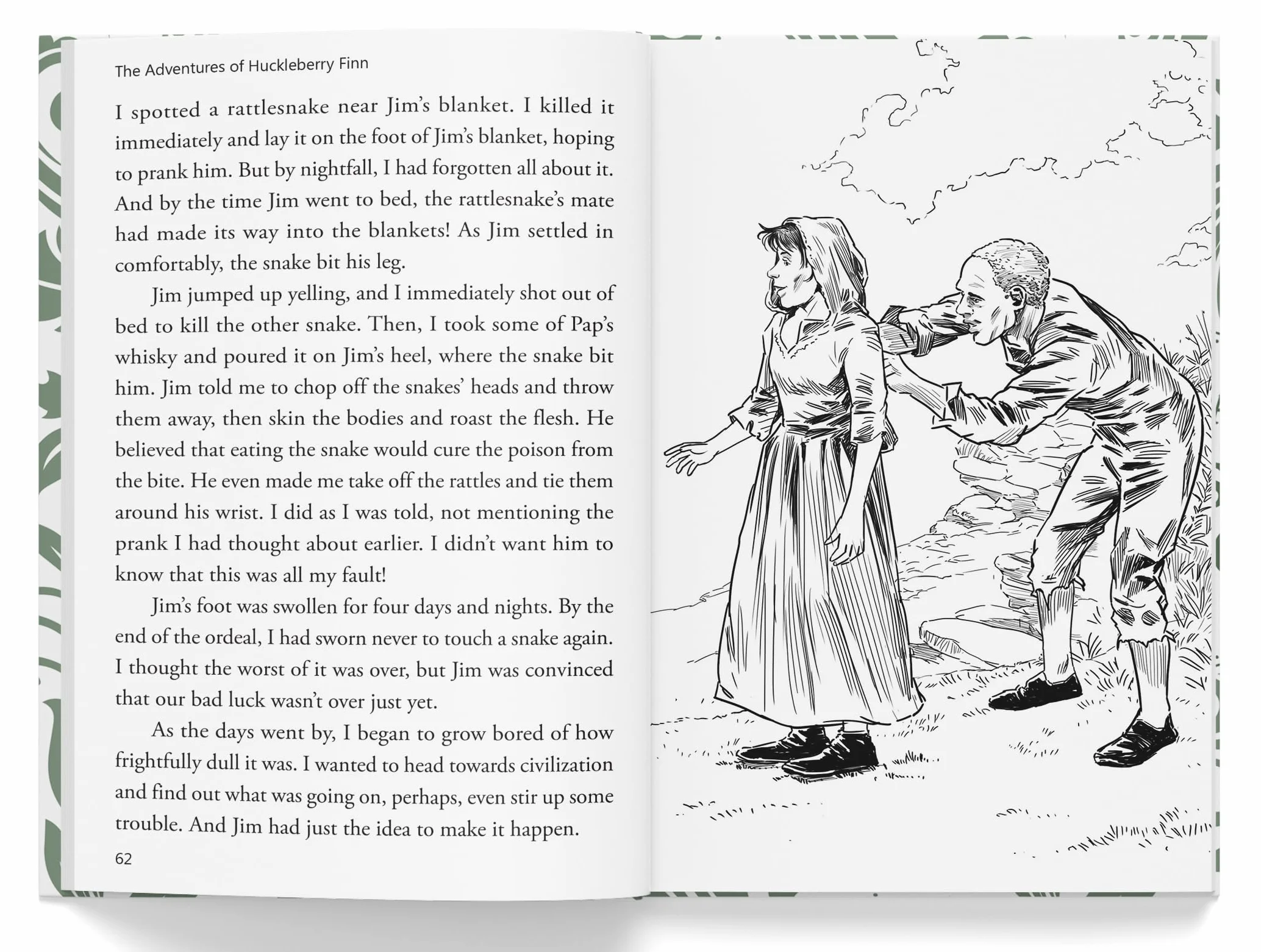 The Adventures of Huckleberry Finn: Illustrated Abridged Children Classics English Novel with Review Questions (Hardback)