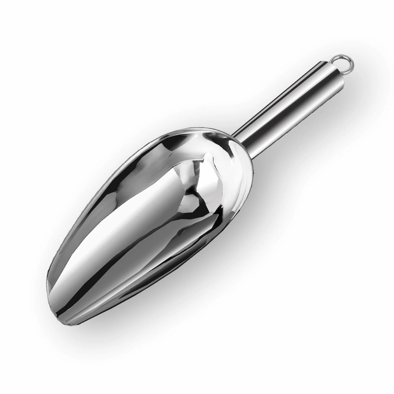 Metalowa szufelka do lodu do zamrażarki, 170 ml szufelka ze stali nierdzewnej do maszyny do lodu, wiadra do lodu, baru, kuchni, na imprezy, wielofunkcyjne łyżki do kostek lodu, popcornu, mąki