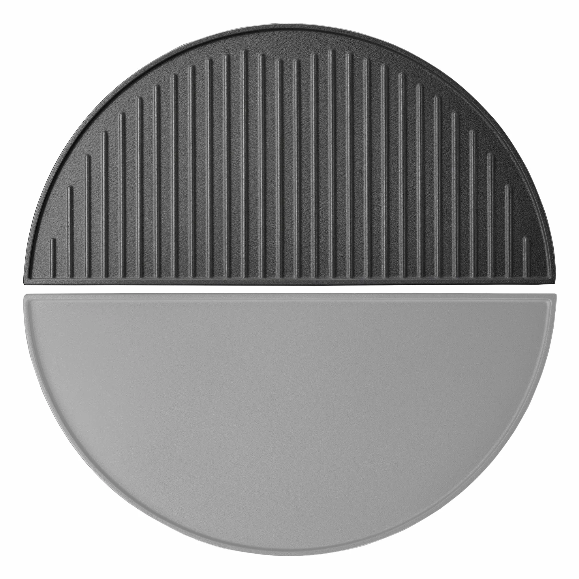Wiltec Płyta grillowa o wymiarach 49,8 x 24,3 x 1,5 cm z żeliwa i powłoką emaliową, ruszt do grilla półokrągły, na ognisko, grilla i węgiel