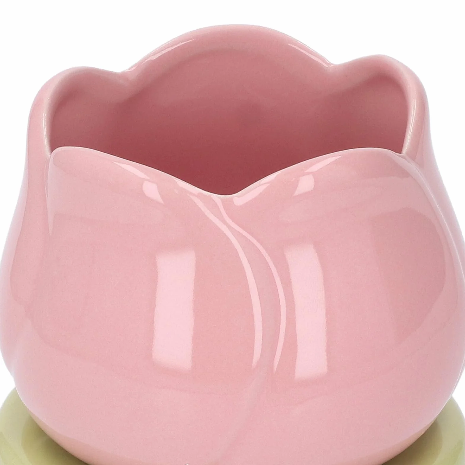 Ceramiczny Dyfuzor do Aromaterapii, Kominek na Olejki Eteryczne w Kształcie Różowego Kwiatu z Zielonym Stojakiem do Sesji Aromaterapii, do Użytku Domowego i Biurowego
