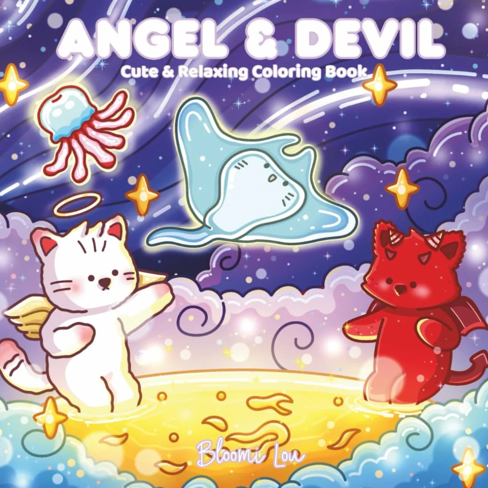 Angel & Devil: Cute & Relaxing Coloring Book