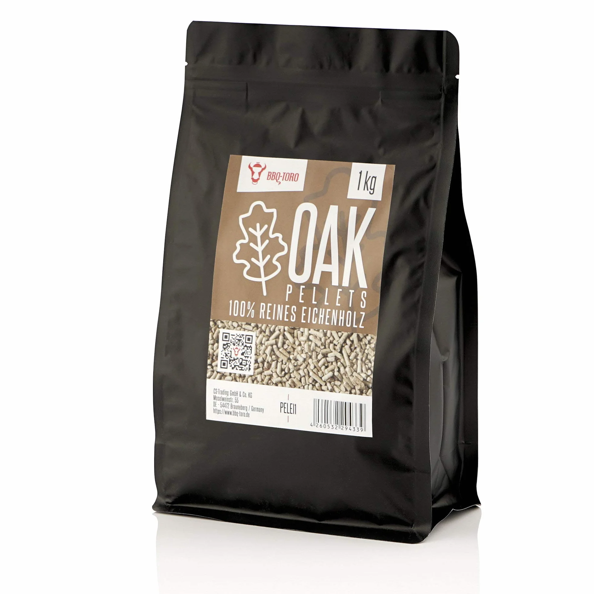 BBQ-TORO Oak pellety z drewna dębowego 100% | 1 kg | Pellety dębowe do grilla, wędzarni, pieca do pizzy na pellet i systemów grzewczych | Pellety do grillowania