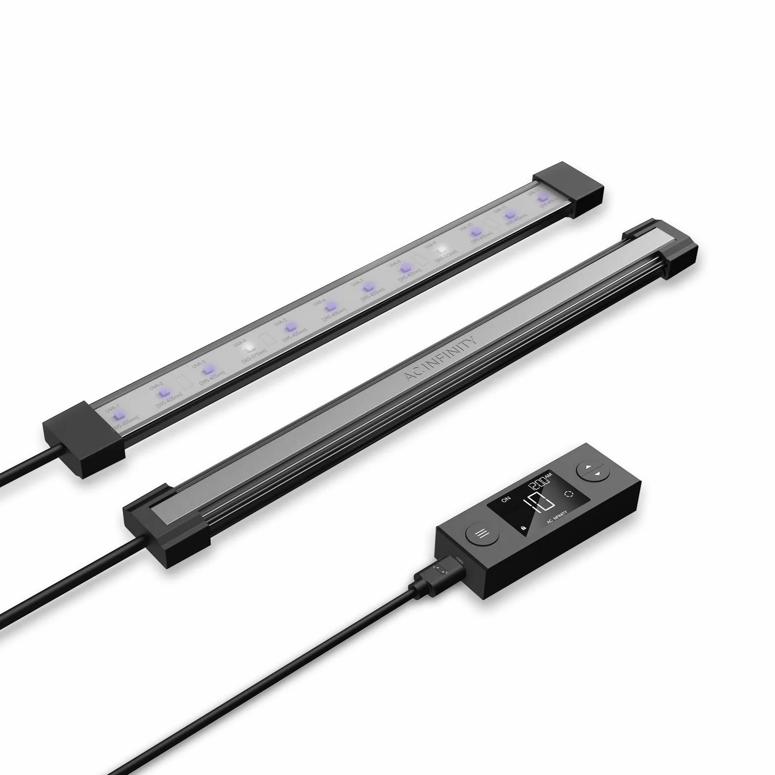 AC Infinity IONBEAM U2 11-calowe widmo UV-LED Light Bar Light Strip 2 Bar Diody 395 NM Diody 395 NM Digital Dimming Kalendarz Driver dla roślin