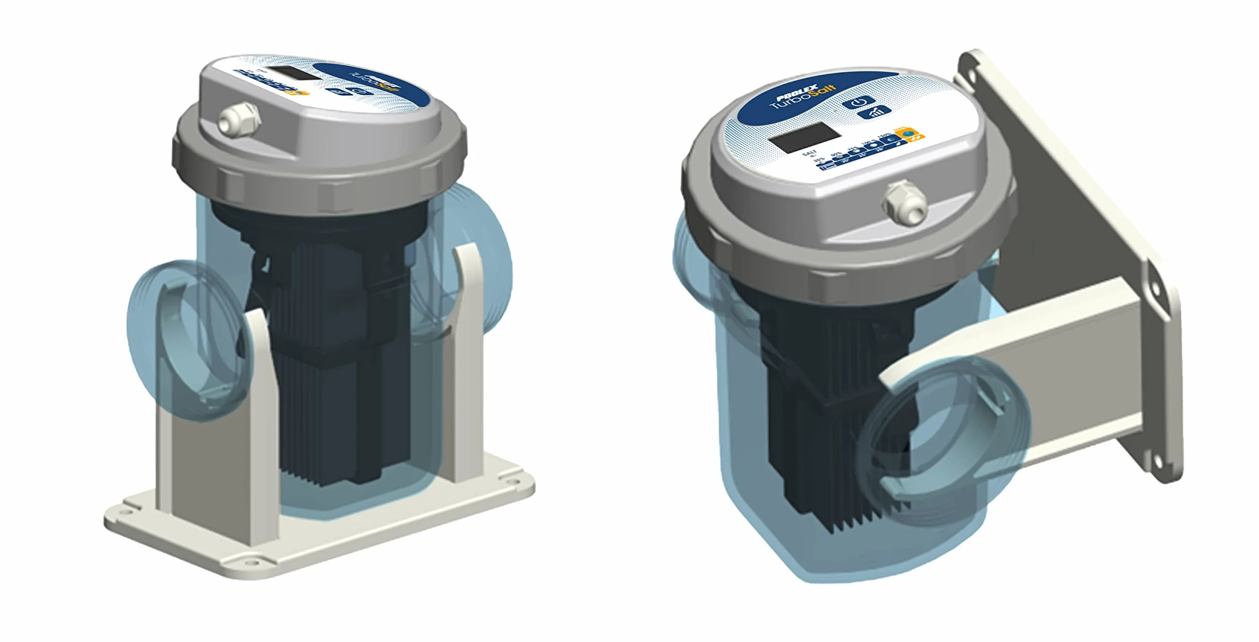 Poolex - Turbo Salt – kompaktowy system elektrolizy basenowej – nadaje się do wszystkich typów filtrów – naturalne uzdatnianie wody – do 10 m3 – automatyczna konserwacja – 4 tryby pracy – model 100