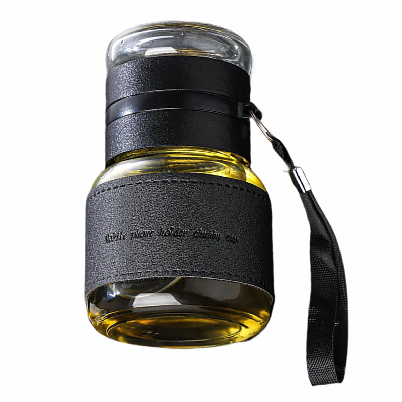Przenośny zaparzacz do herbaty 320 ml, dwuwarstwowa butelka na wodę z zaparzaczem, szczelna butelka podróżna 13,3 x 8,0 cm