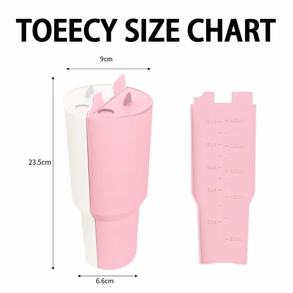 Stanley Cup akcesoria separator 2 w 1 silikonowa podszewka 40 uncji wielokrotnego użytku biała różowa