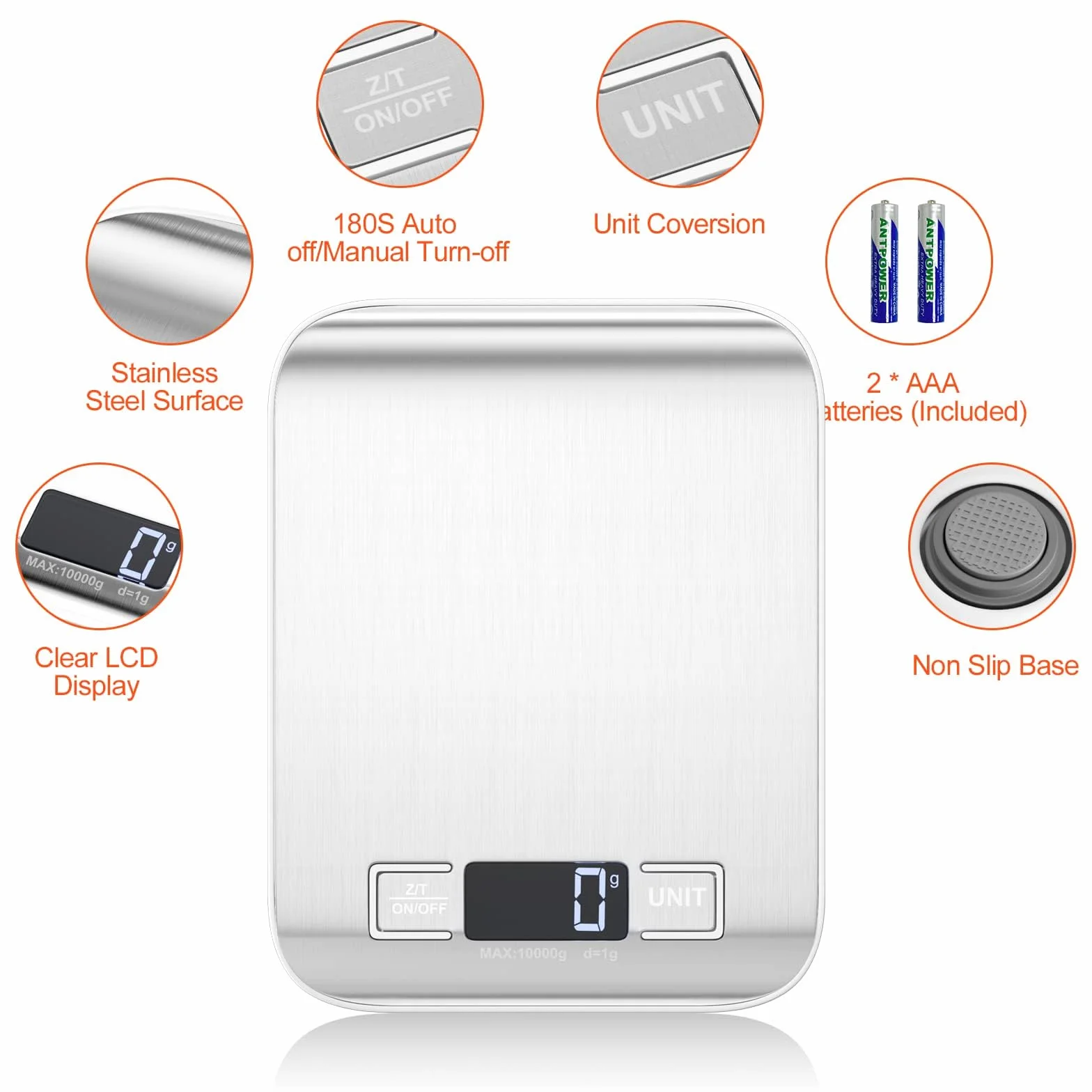 Fousenuk Waga kuchenna elektroniczna 10 kg 1 g