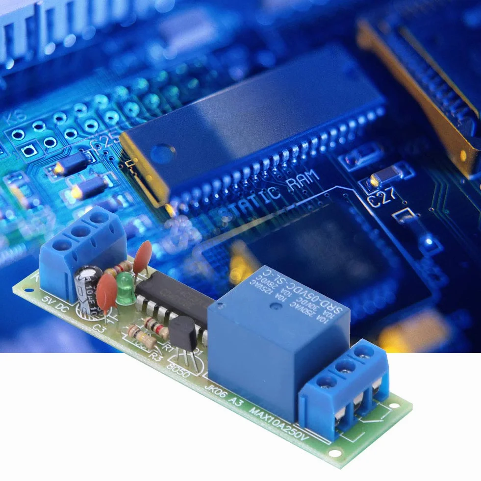 3 sztuk moduł przekaźnika czasowego z izolacją transoptorową DC5V CD4013 Chip 1 kanał NO NC pojedynczy biegun podwójny przełącznik przekaźnikowy