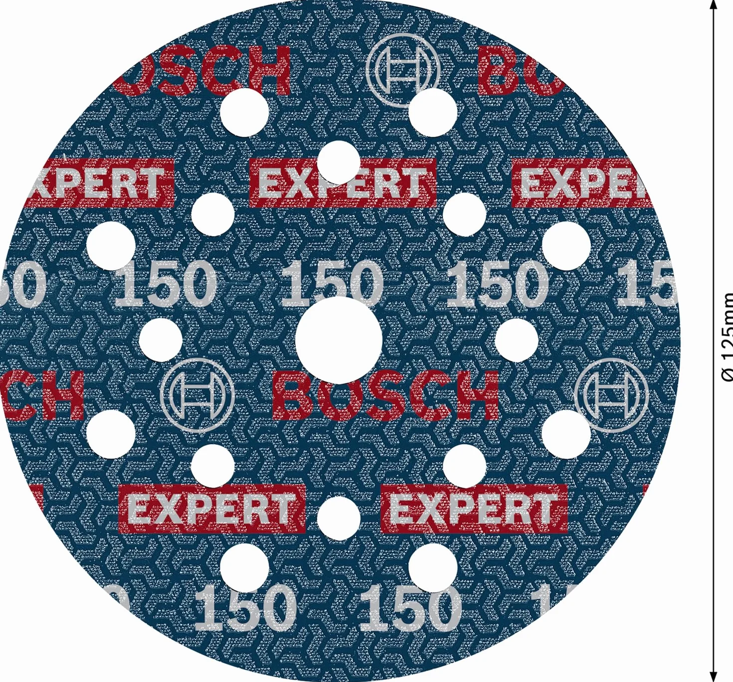 Bosch 55x EXPERT O780 tarcza szlifierska do folii, 125 mm (do twardego drewna, farba na drewnie, Ø 125 mm, ziarnistość 150, profesjonalne akcesoria szlifierka mimośrodowa)