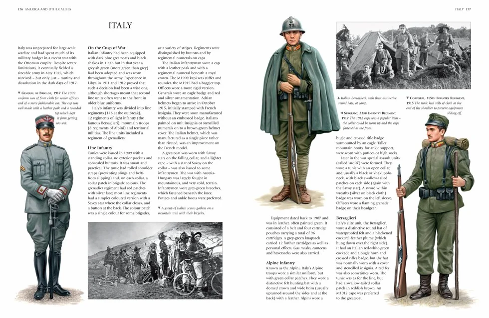 Illustrated Encyclopedia of Uniforms of World War I: An Expert Guide to the Uniforms of Britain, France, Russia, America, Germany and Austro-Hungary with Over 650 Colour Illustrations