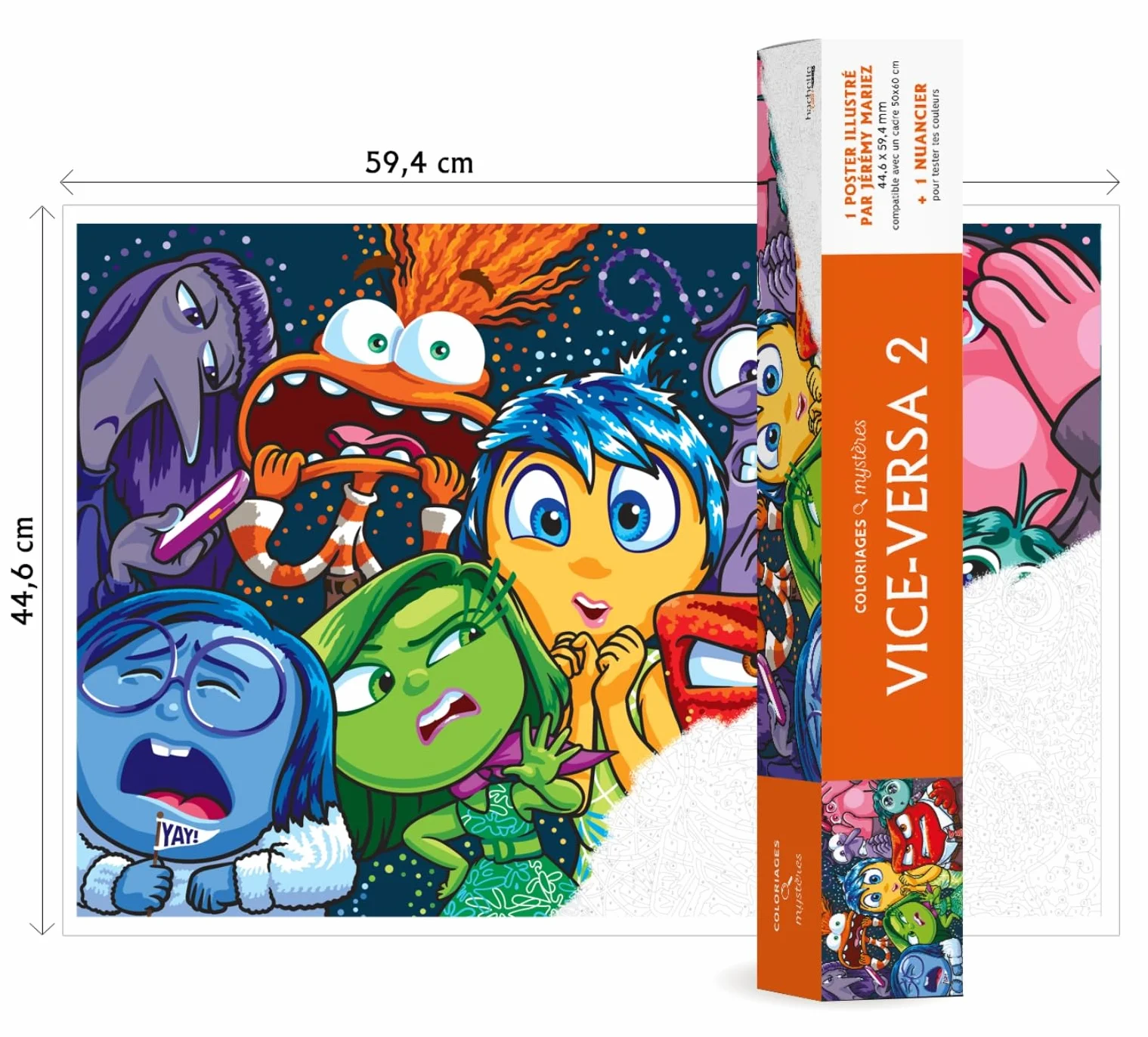 Coloriage mystère Disney - Poster Vice Versa: Colorie les chiffres et découvre l'image