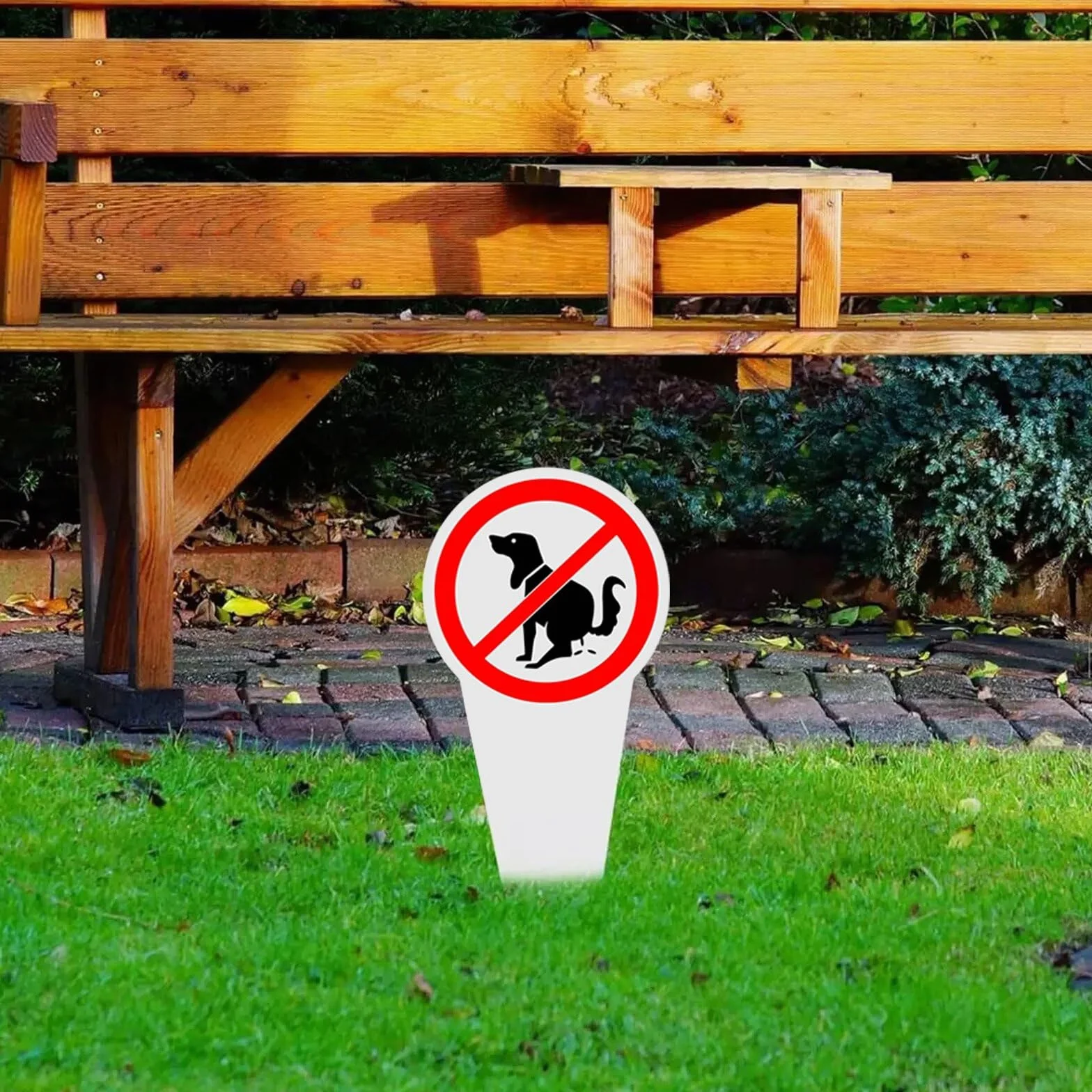 2 sztuki tabliczek wtykowych bez kupy dla psów, 30 × 15 cm tabliczka informacyjna nie ma toalety dla psa, tabliczka z PCW, kupowanie psów, zabronione do parku na podwórku