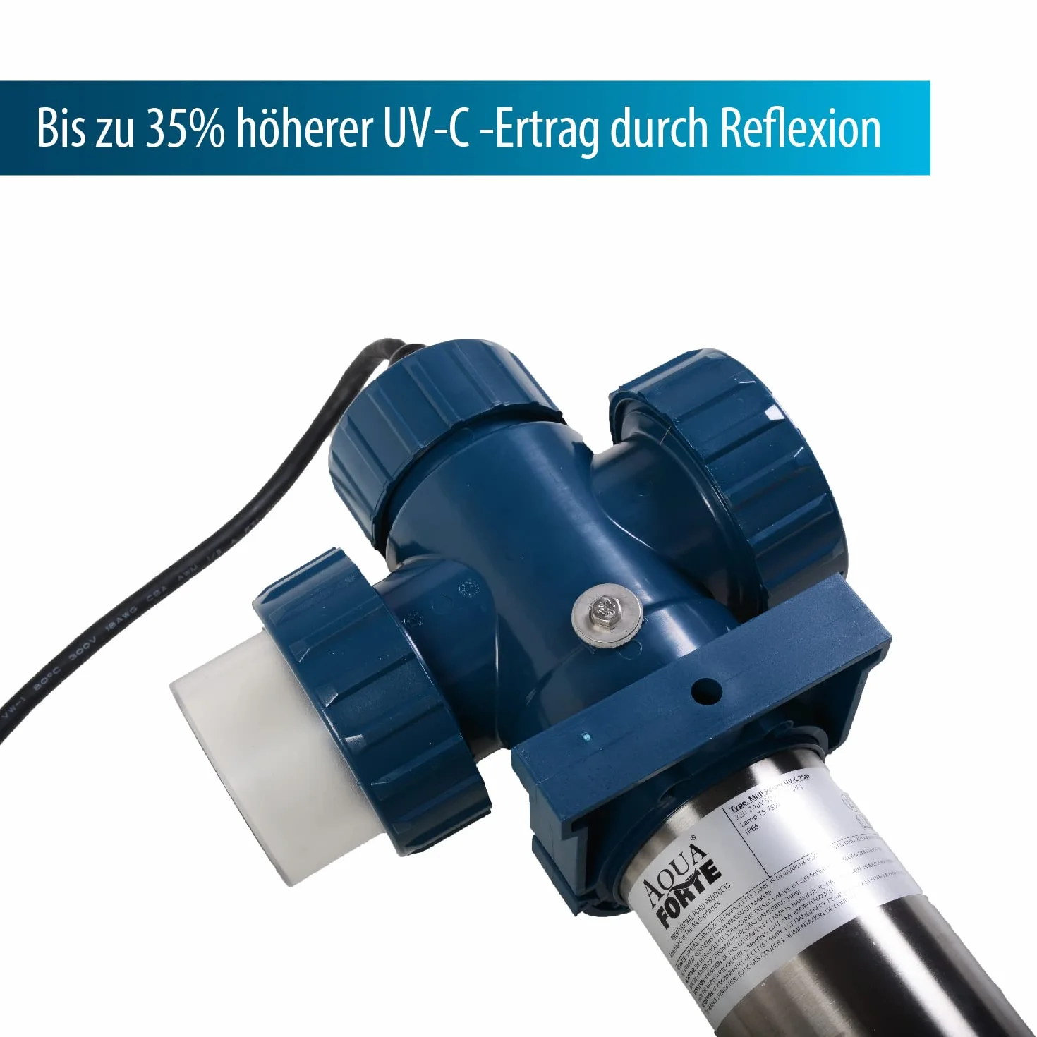 Aquaforte Midi Power Uvc Jednostka Uv-C, Srebrny/Niebieski, 76 x 20 x 13 cm