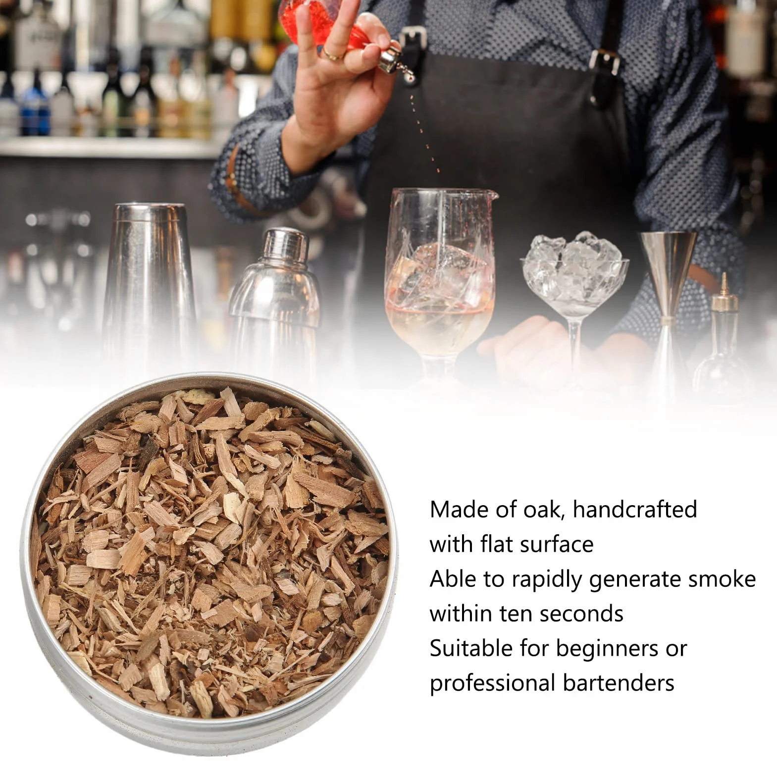 8 Sztuk Whisky Wood Smoking Chip Cocktail Smoker Kit, Chipsy BBQ BBQ Mieszanka Trocin Owocowych do Wędzenia Napojów dla Optymalnego Aromatu Dymu Podczas Grillowania 195g