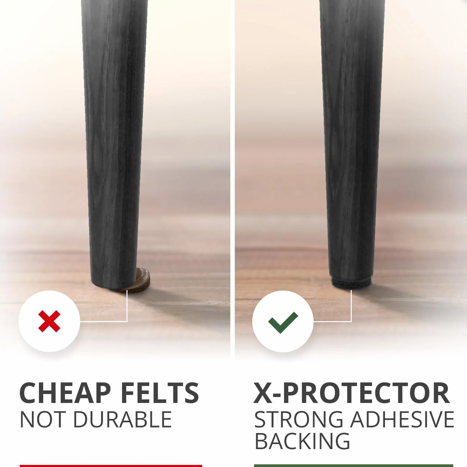 Filcowe podkładki meblowe X-PROTECTOR 235 PCS Premium Samoprzylepne podkładki - Filcowe podkładki do Nóżki mebli - Najlepsze podkładki meblowe - Chroń swoje podłogi z drewna i laminatu!