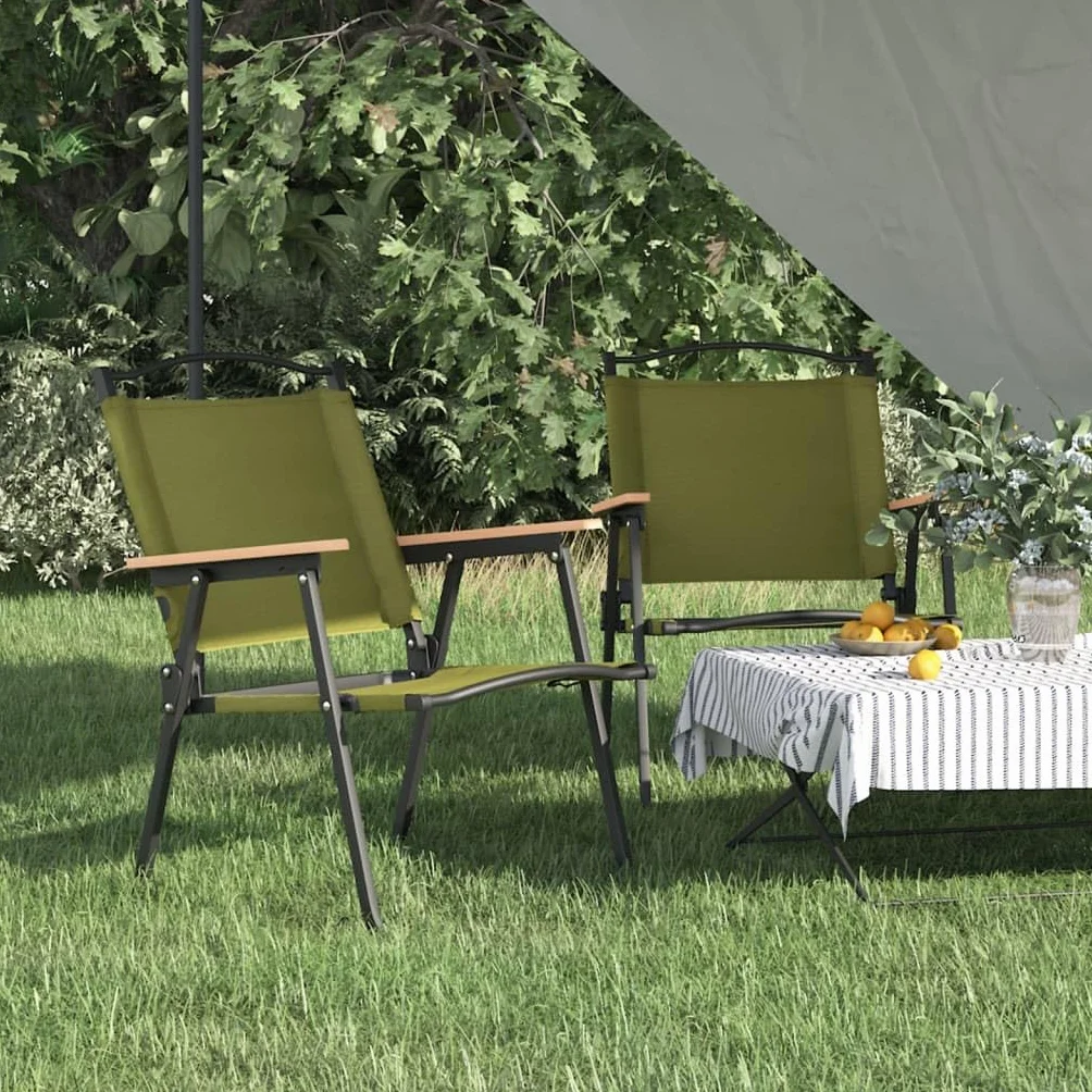 vidaXL Krzesła turystyczne, 2 szt., zielone, 54x55x78cm tkanina Oxford, krzesło turystyczne, krzesło plażowe, krzesło kempingowe, krzesła turystyczne